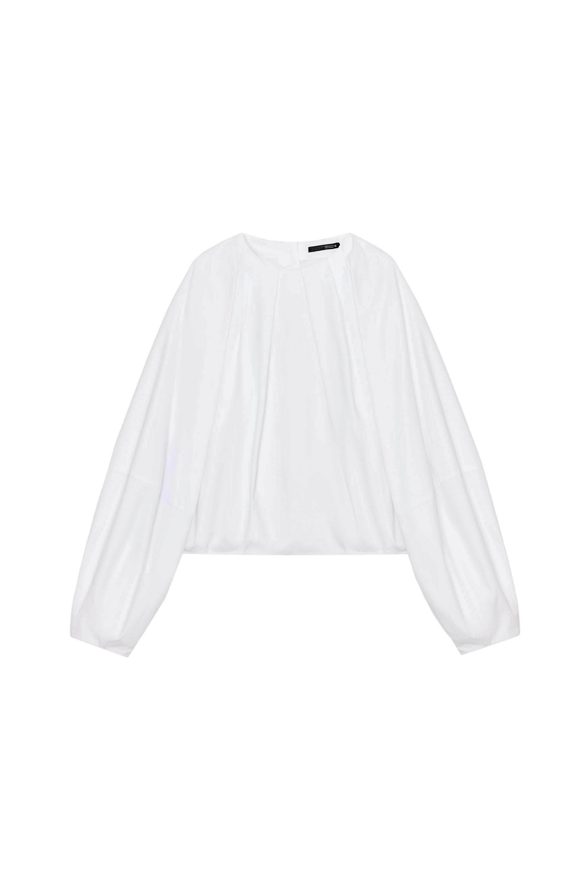 Poplin Puff-Sleeve Shirt