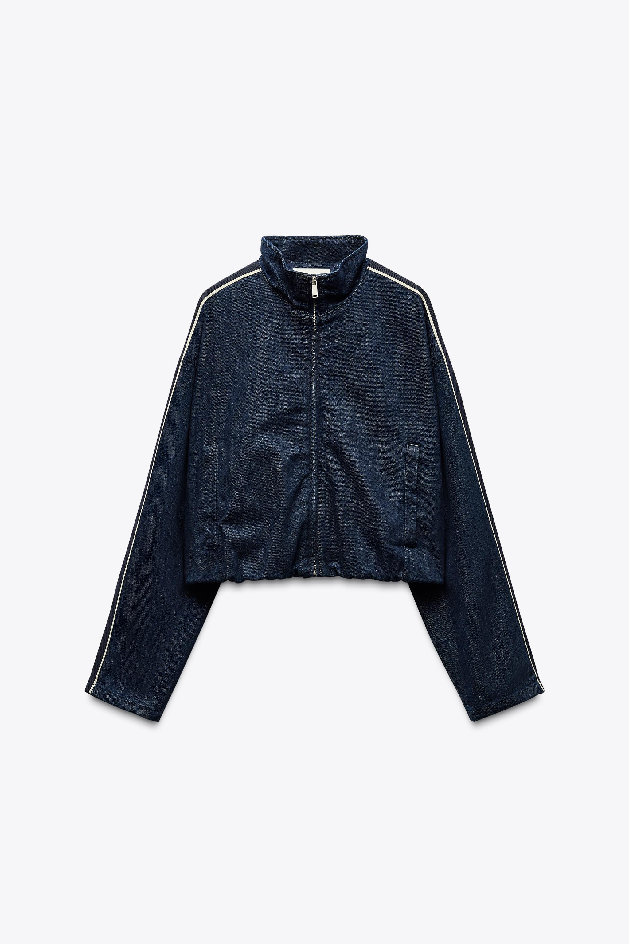 Denim jacket contrast trim