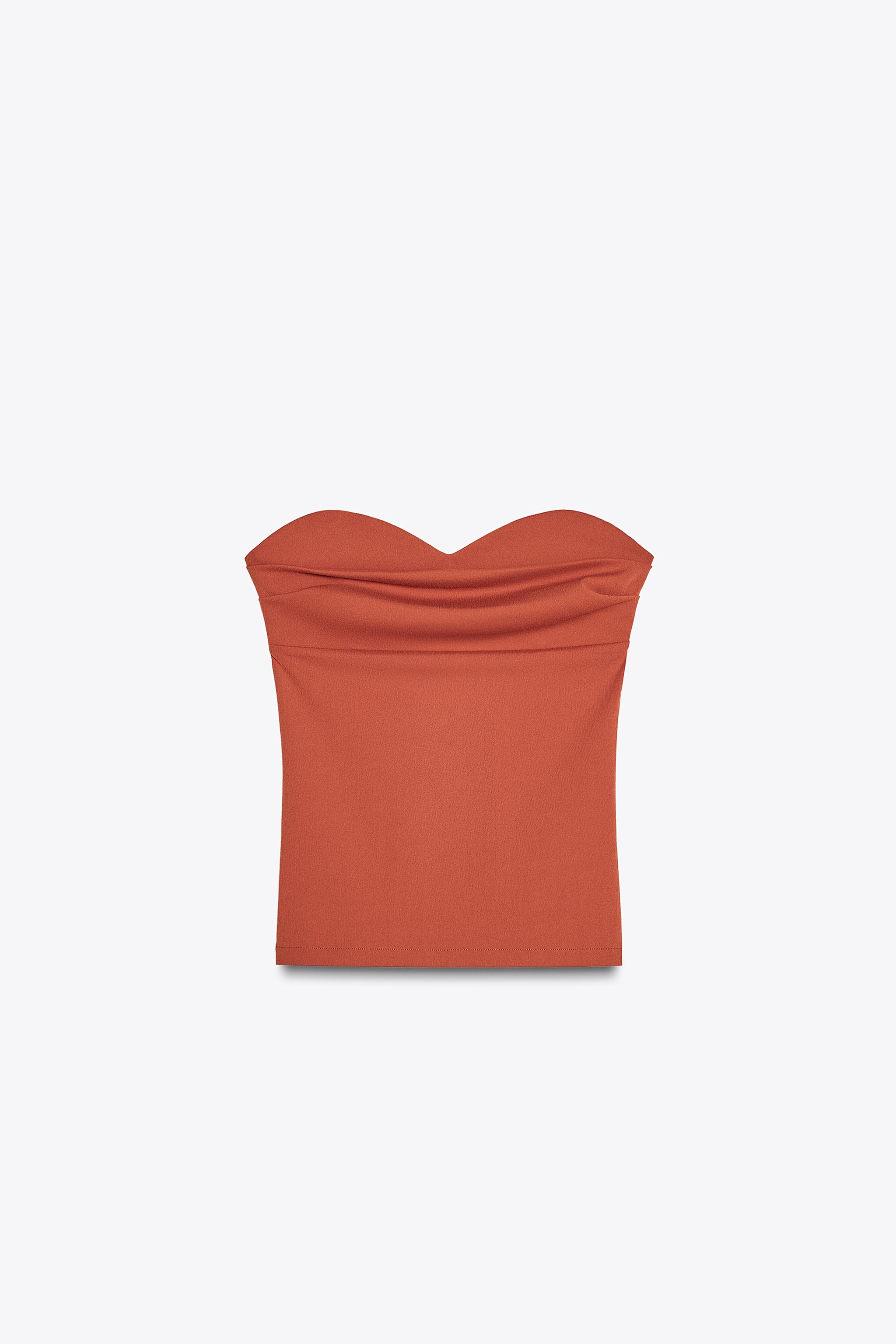 Strapless textured top