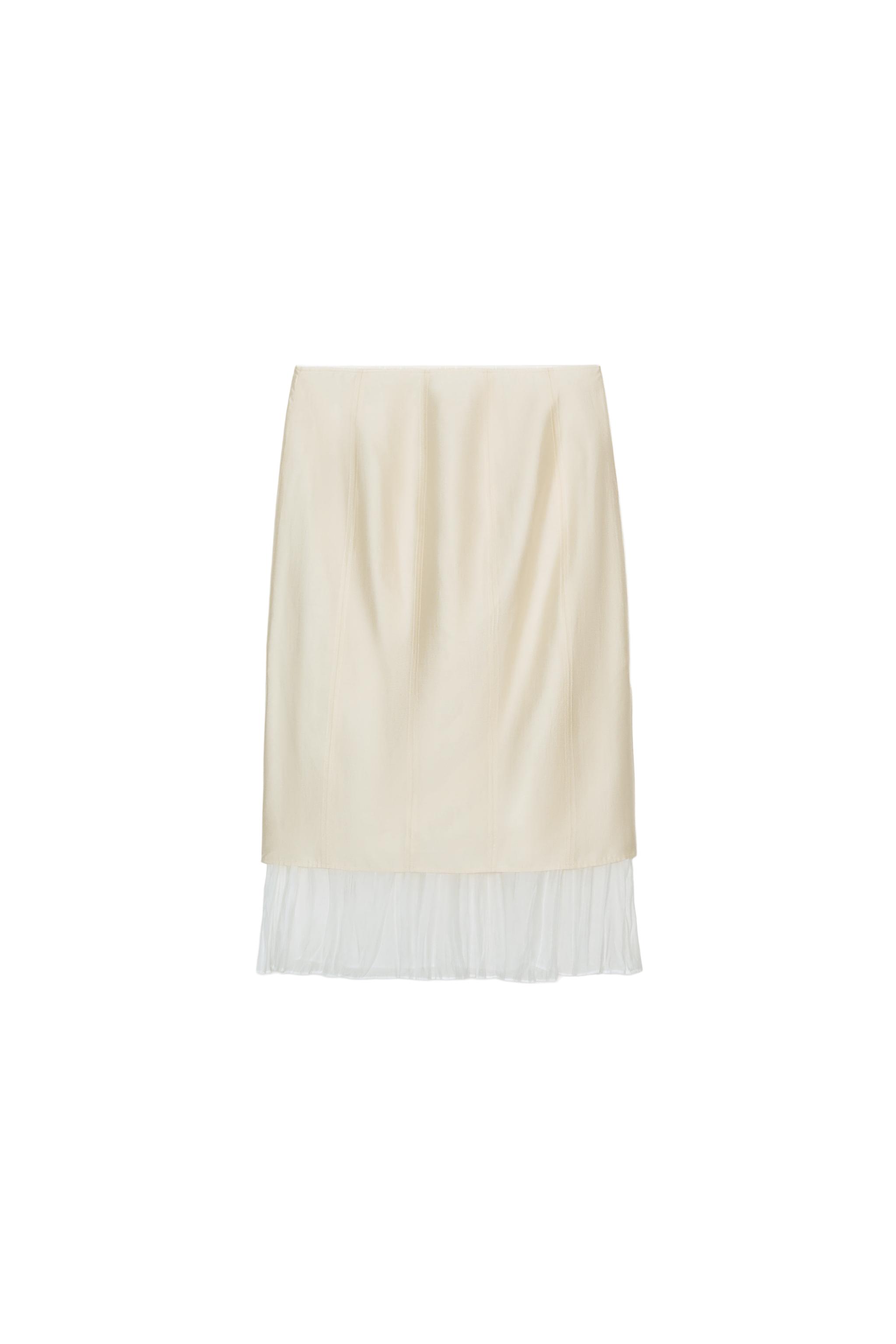 Contrast midi skirt