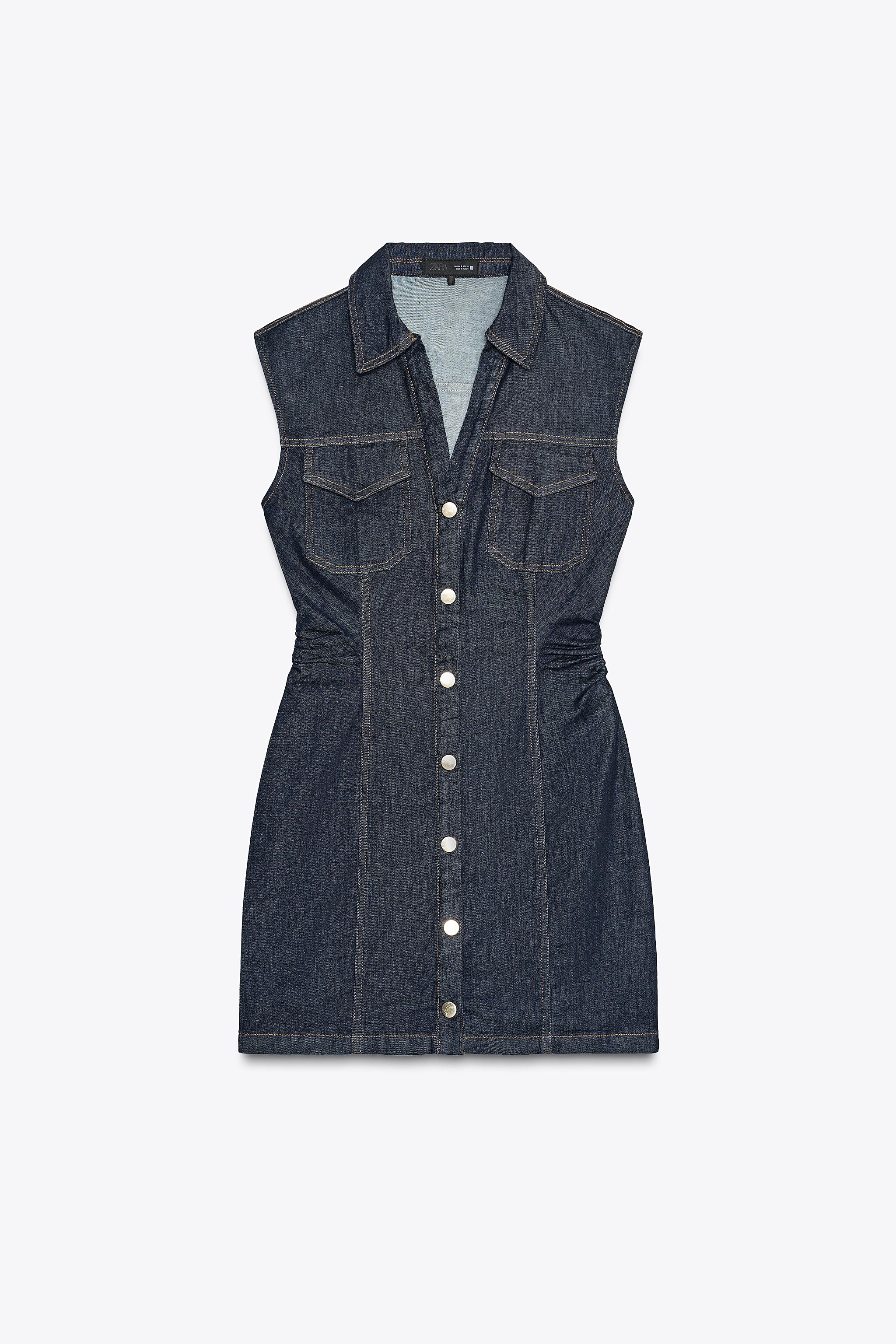 Denim strapless mini dress