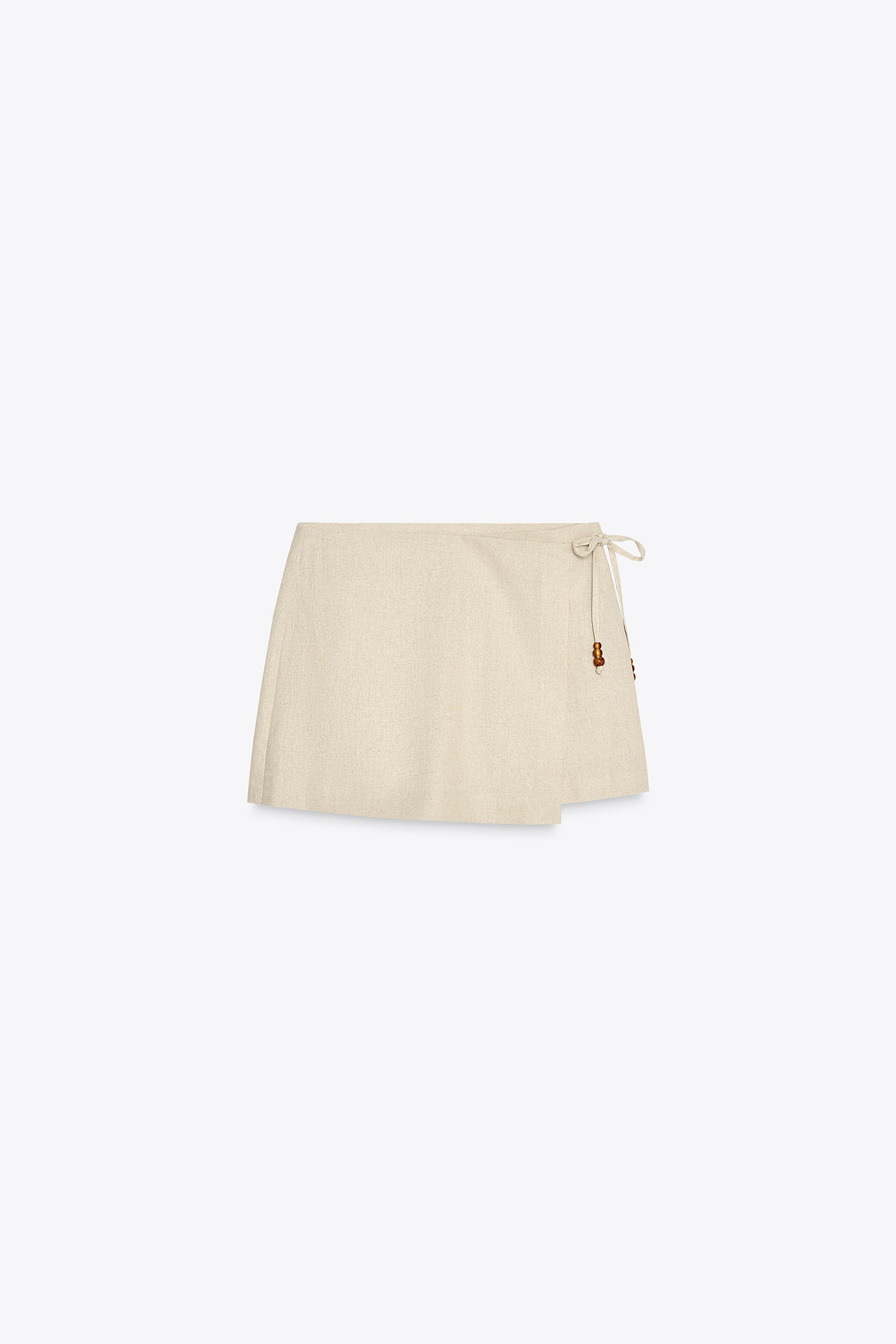 Linen blend bermuda shorts