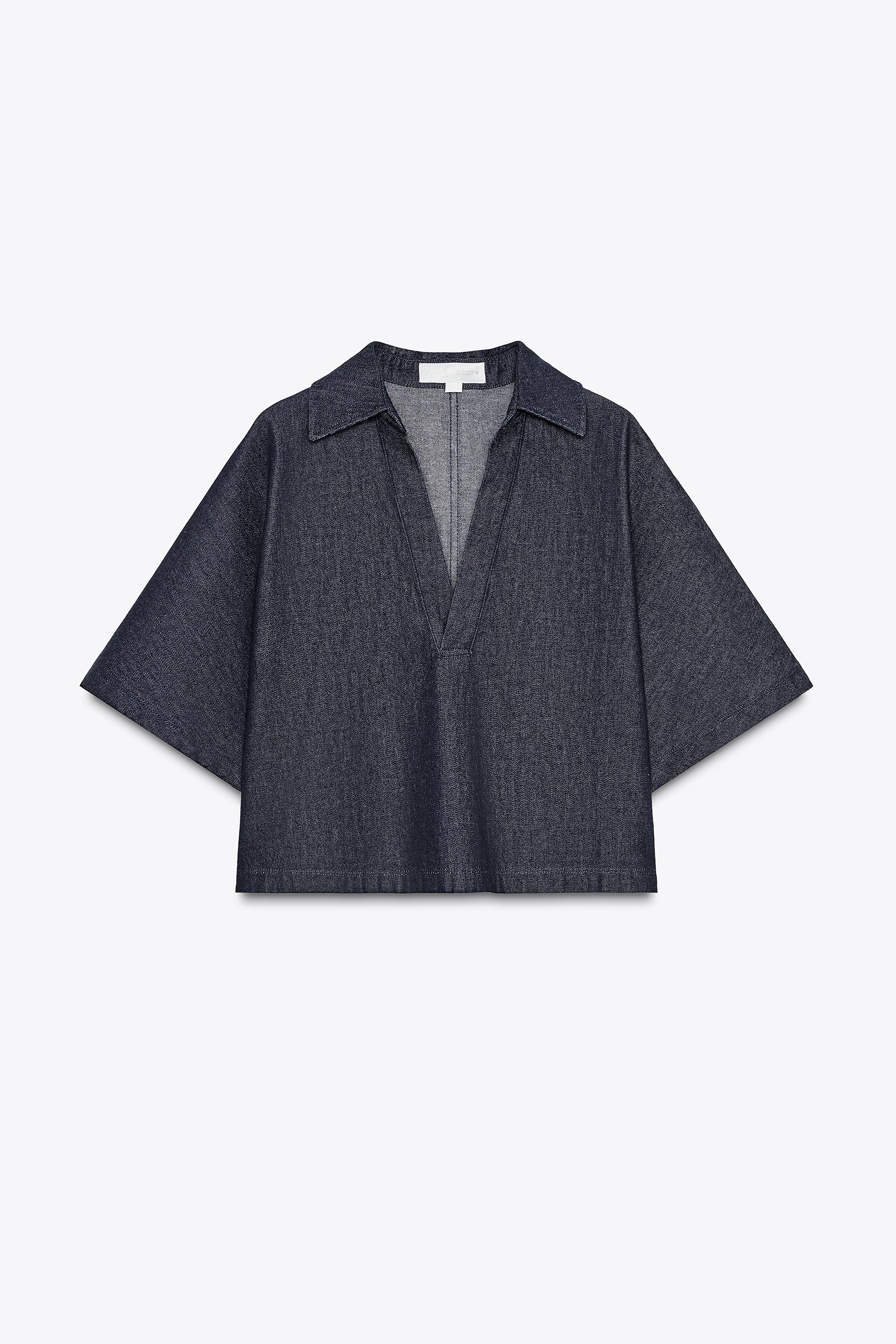 Denim shirt with collar