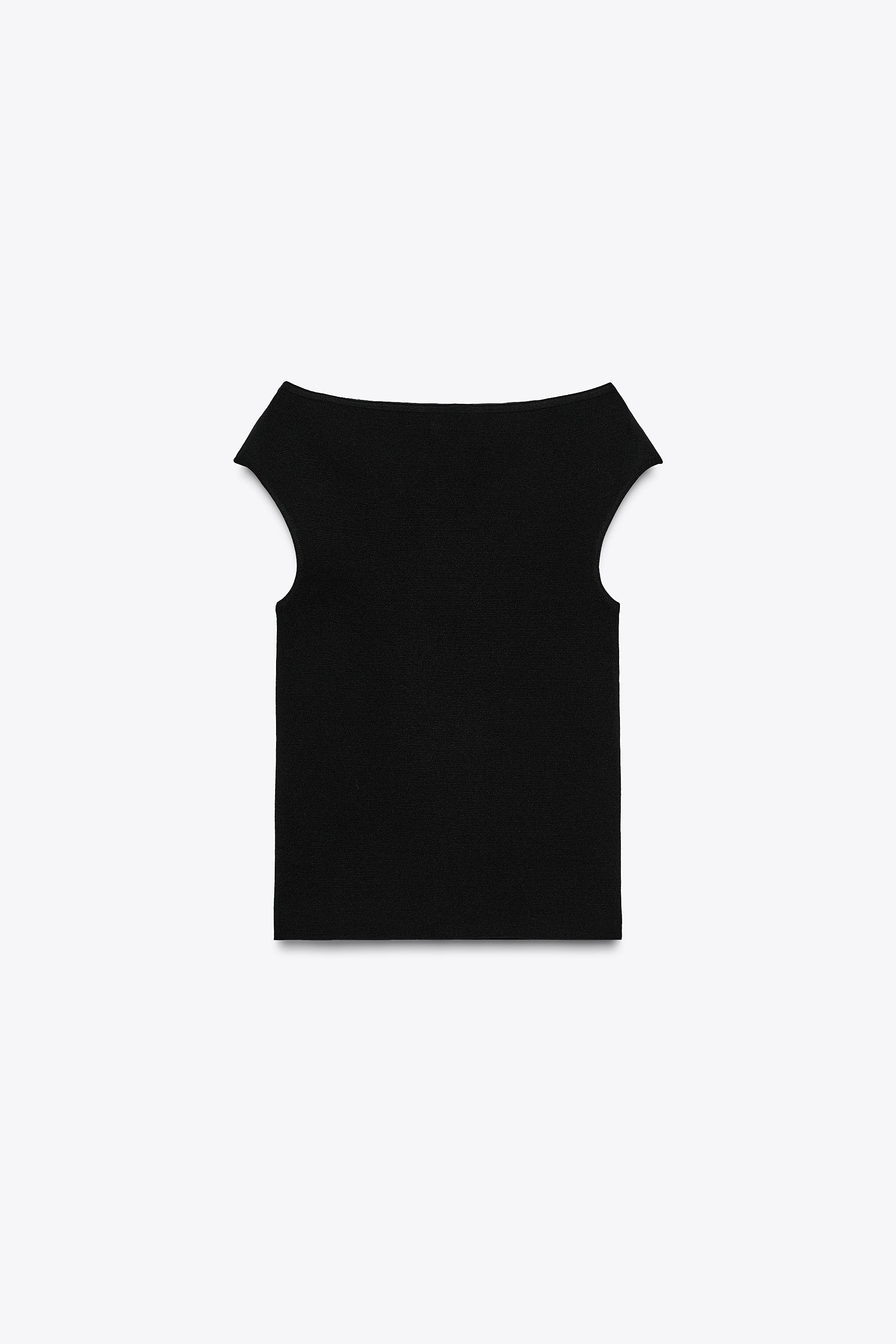 Boat-neck knitted top