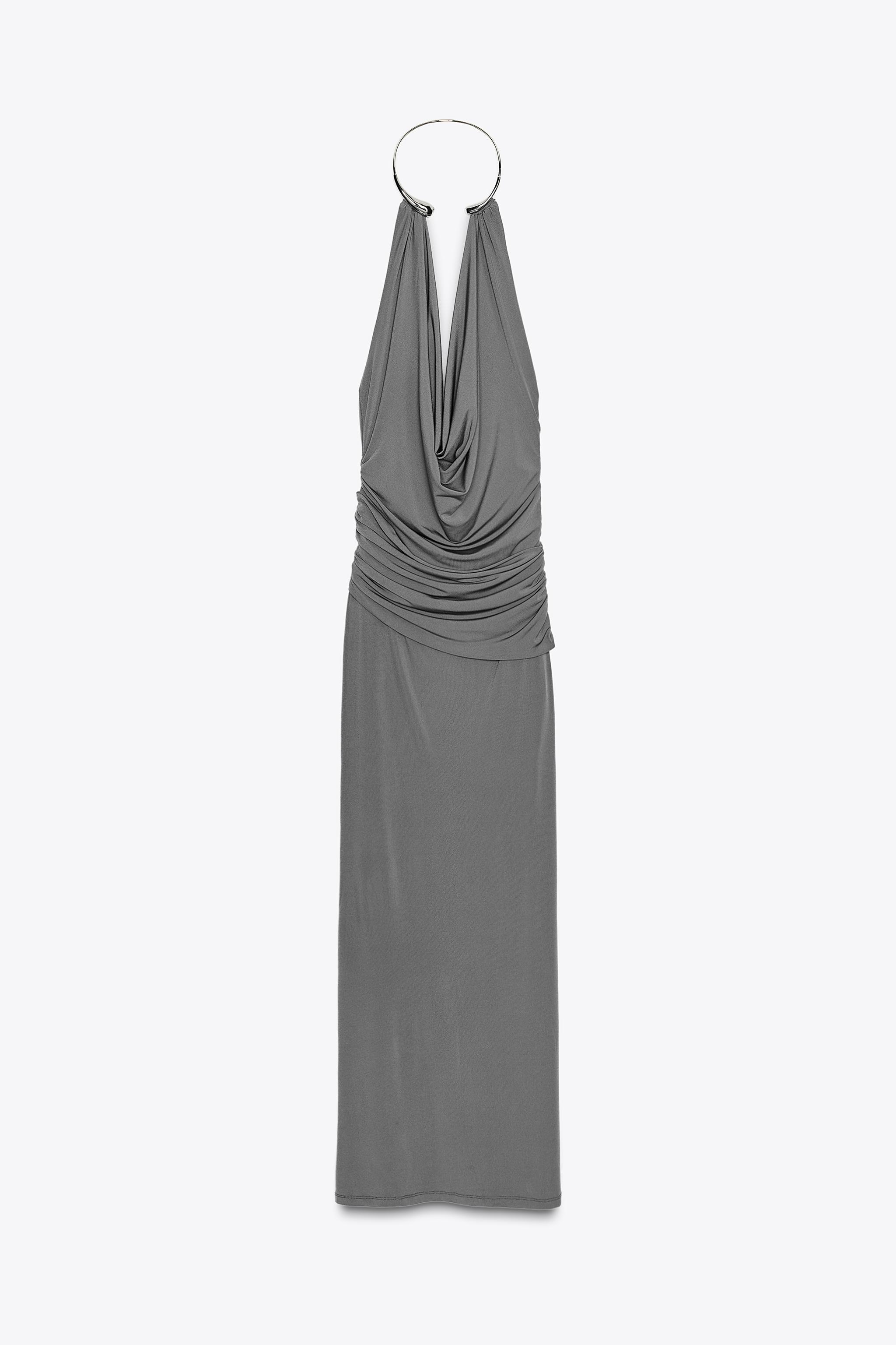 Jewel Collar Long Dress