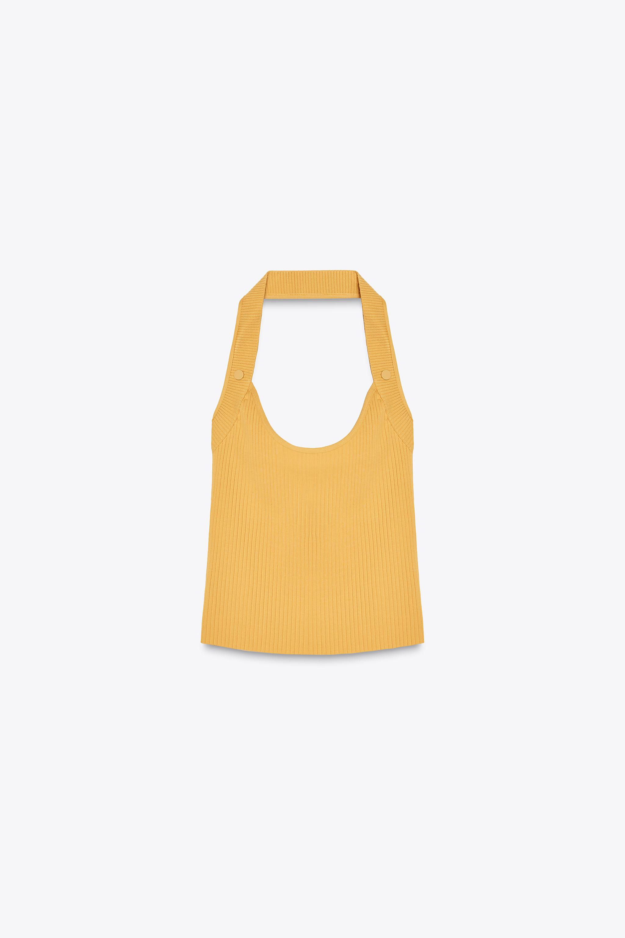 Halterneck rib top