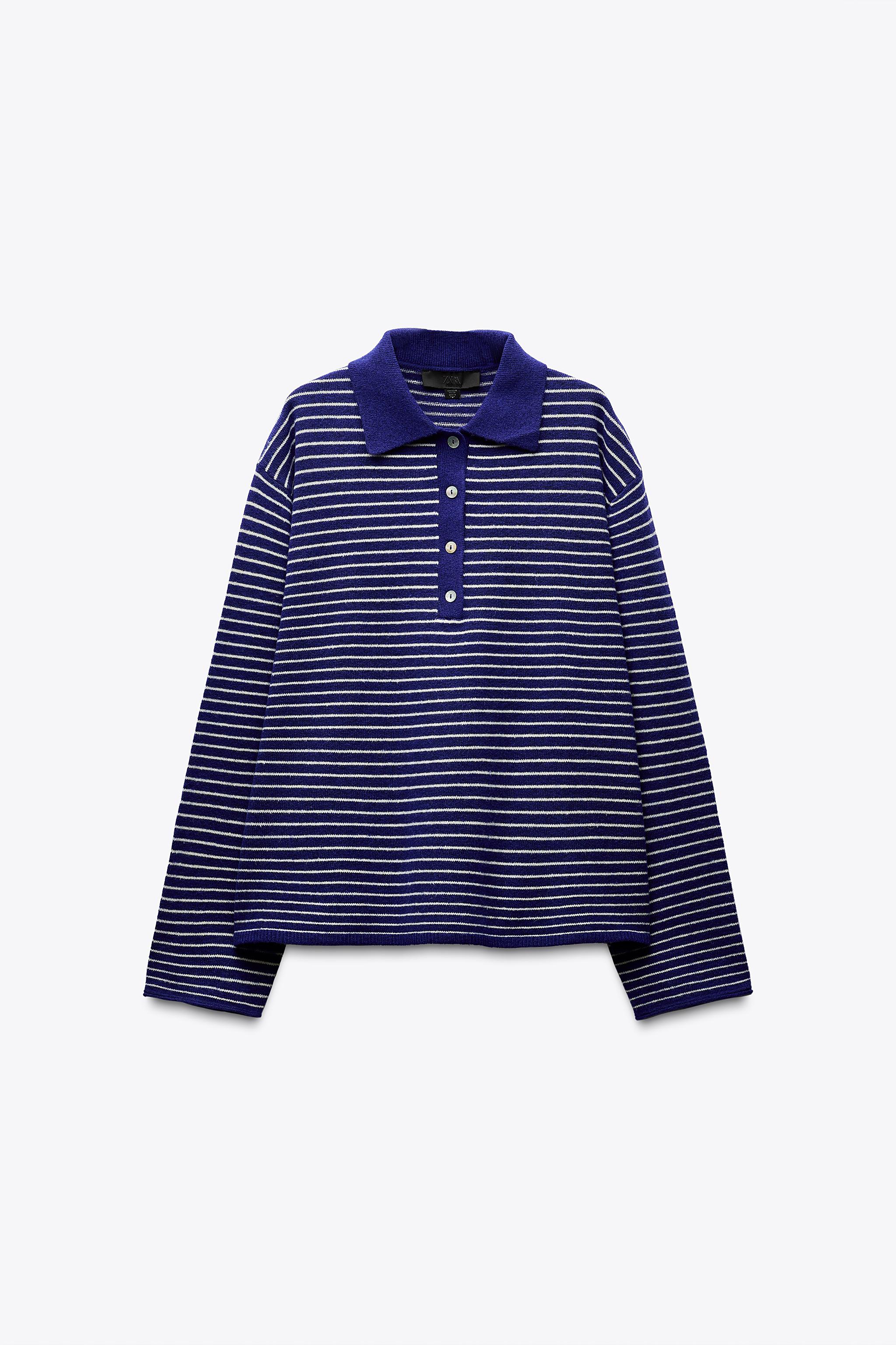 Striped knitted polo