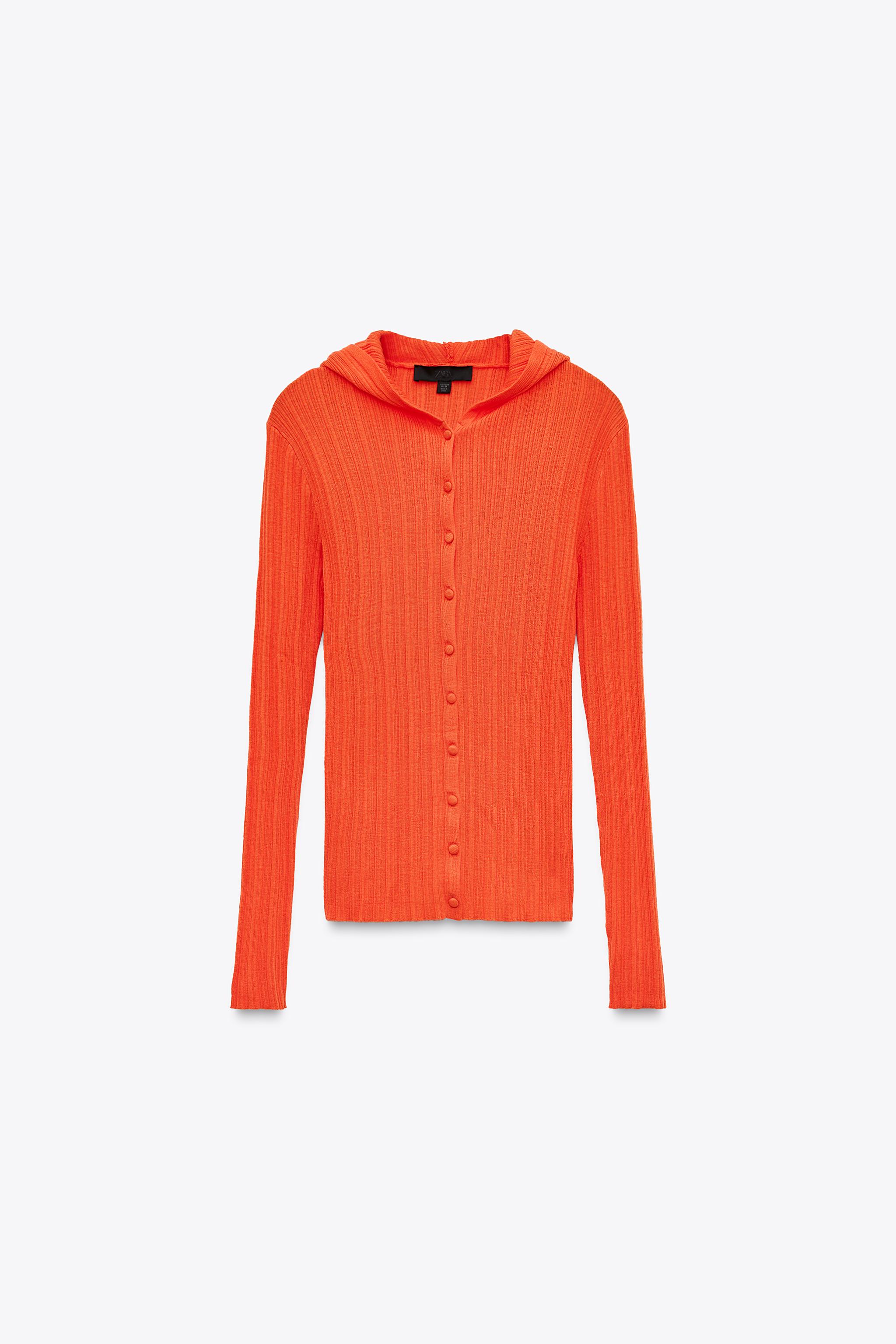 Hooded Ribbed Knit Cardigan