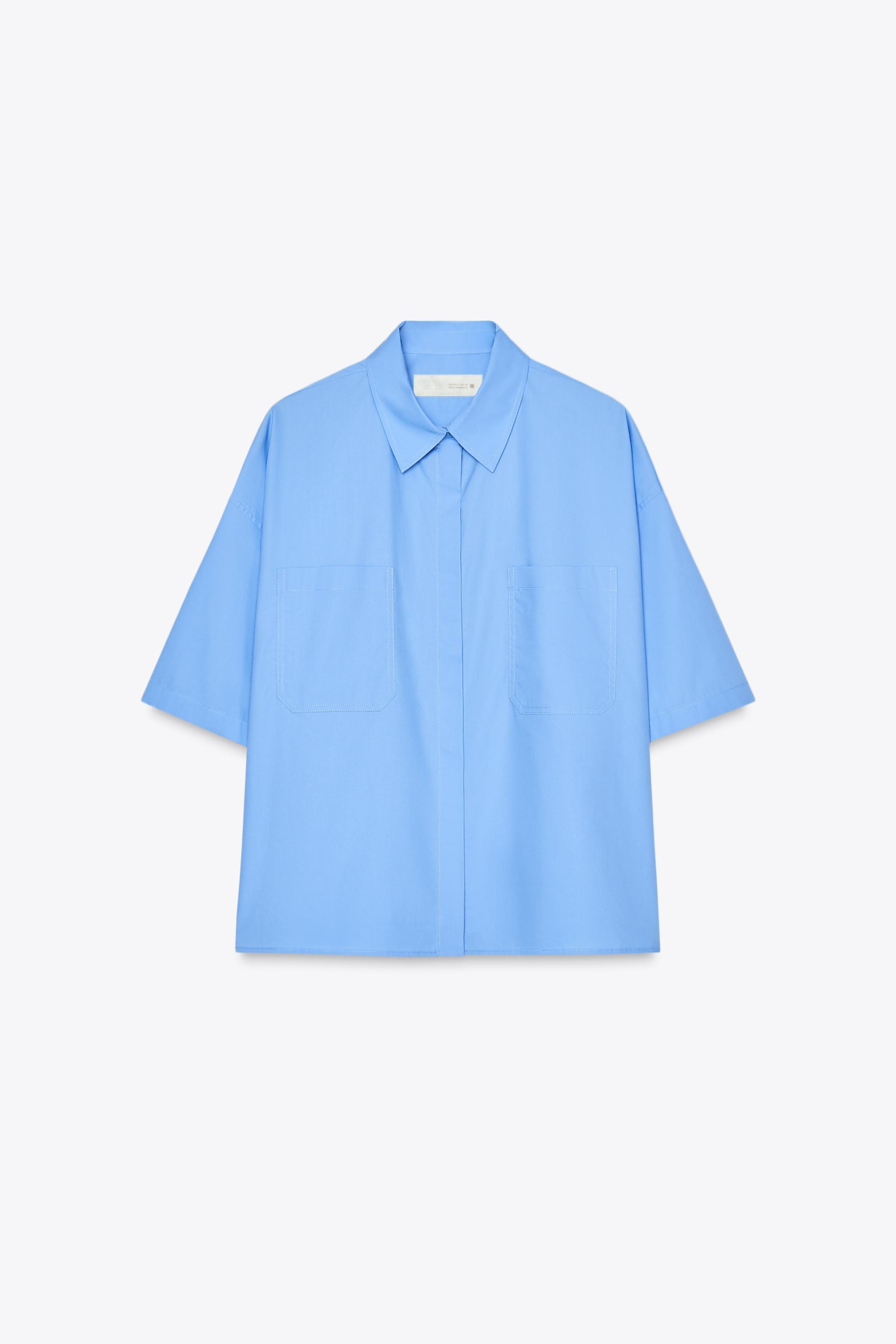 Cropped Poplin Shirt