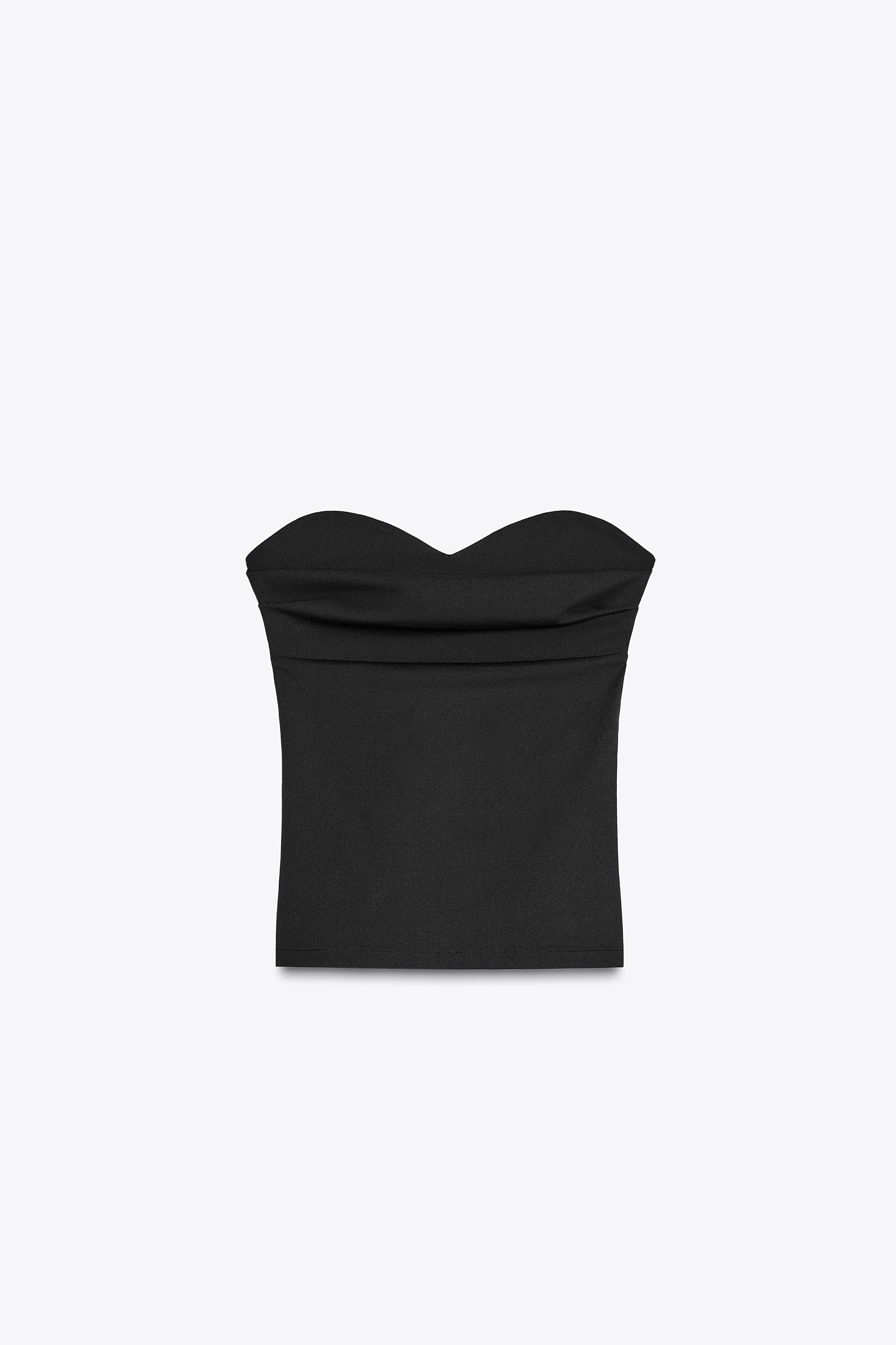 Udgået zara Strapless textured top