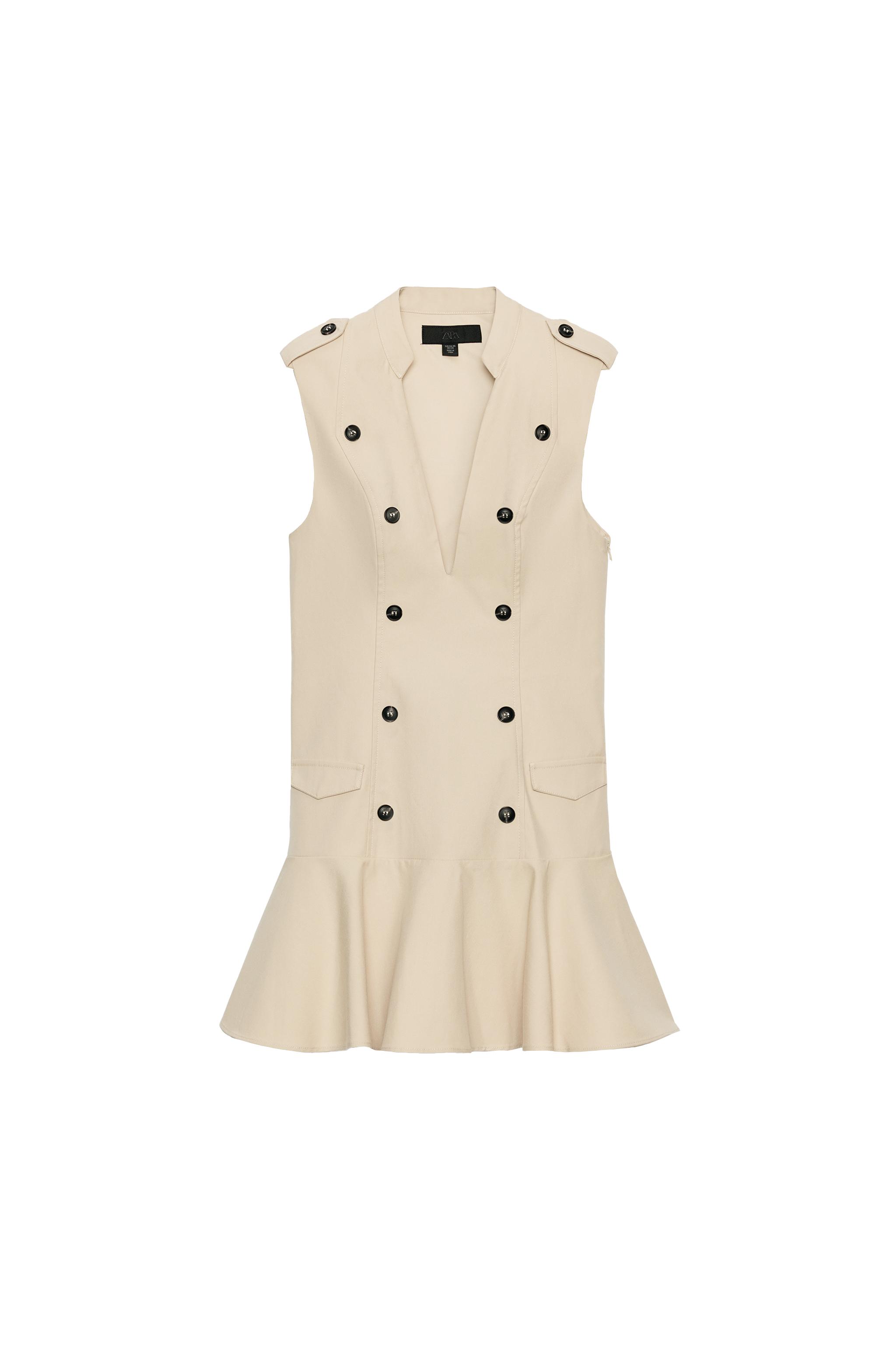 BUTTONED RUFFLE MINI DRESS – Zara