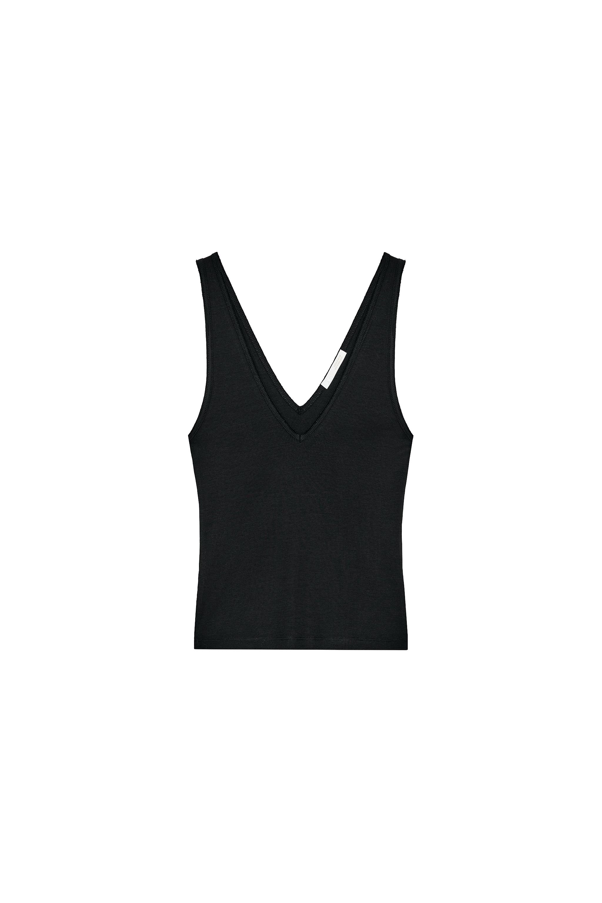 Rib V-neck Top
