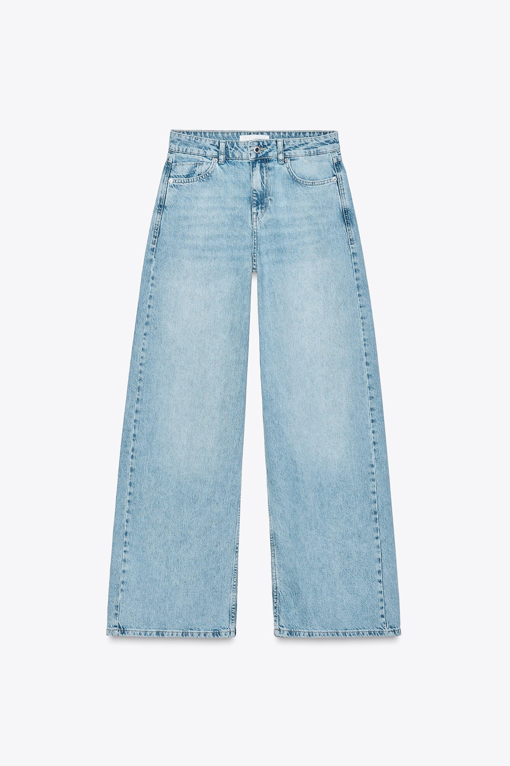 Mid-rise wide-leg jeans