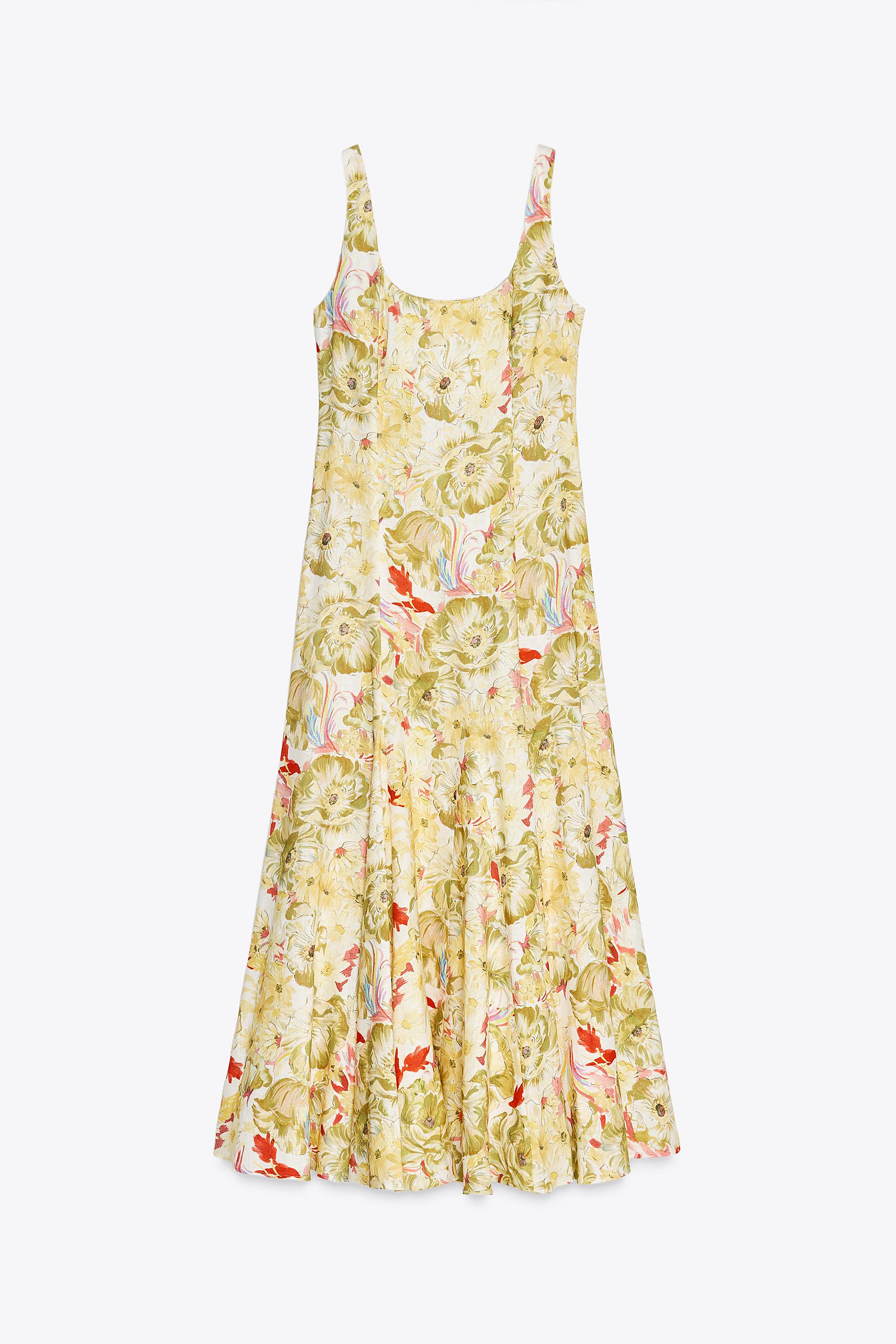 Vestido Rojo Vestido Estampado Paisley Mango NWT ZARA Linen Blend Printed Dress ZW Collection Multicolored 3292/ Vestido Rojo Vestido Estampado Paisley Mango NWT ZARA Linen Blend Printed Dress ZW Collection Multicolored 3292/