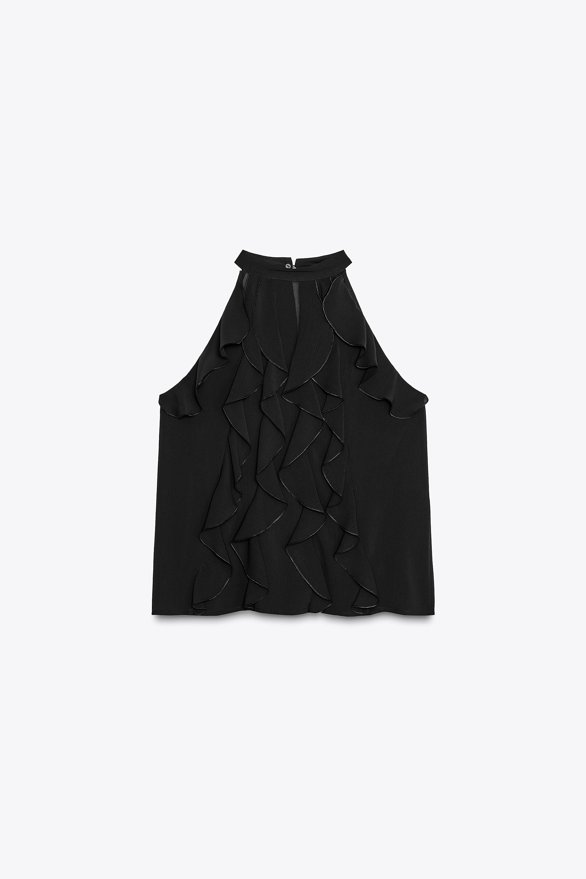 Ruffled halter top