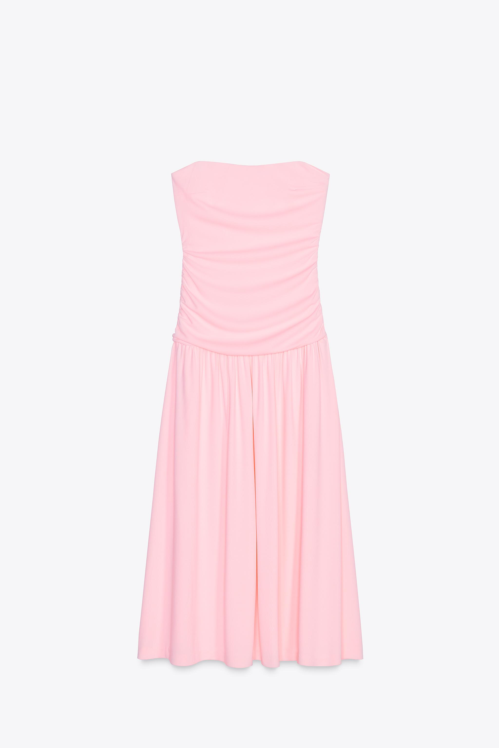 Strapless ruched dress