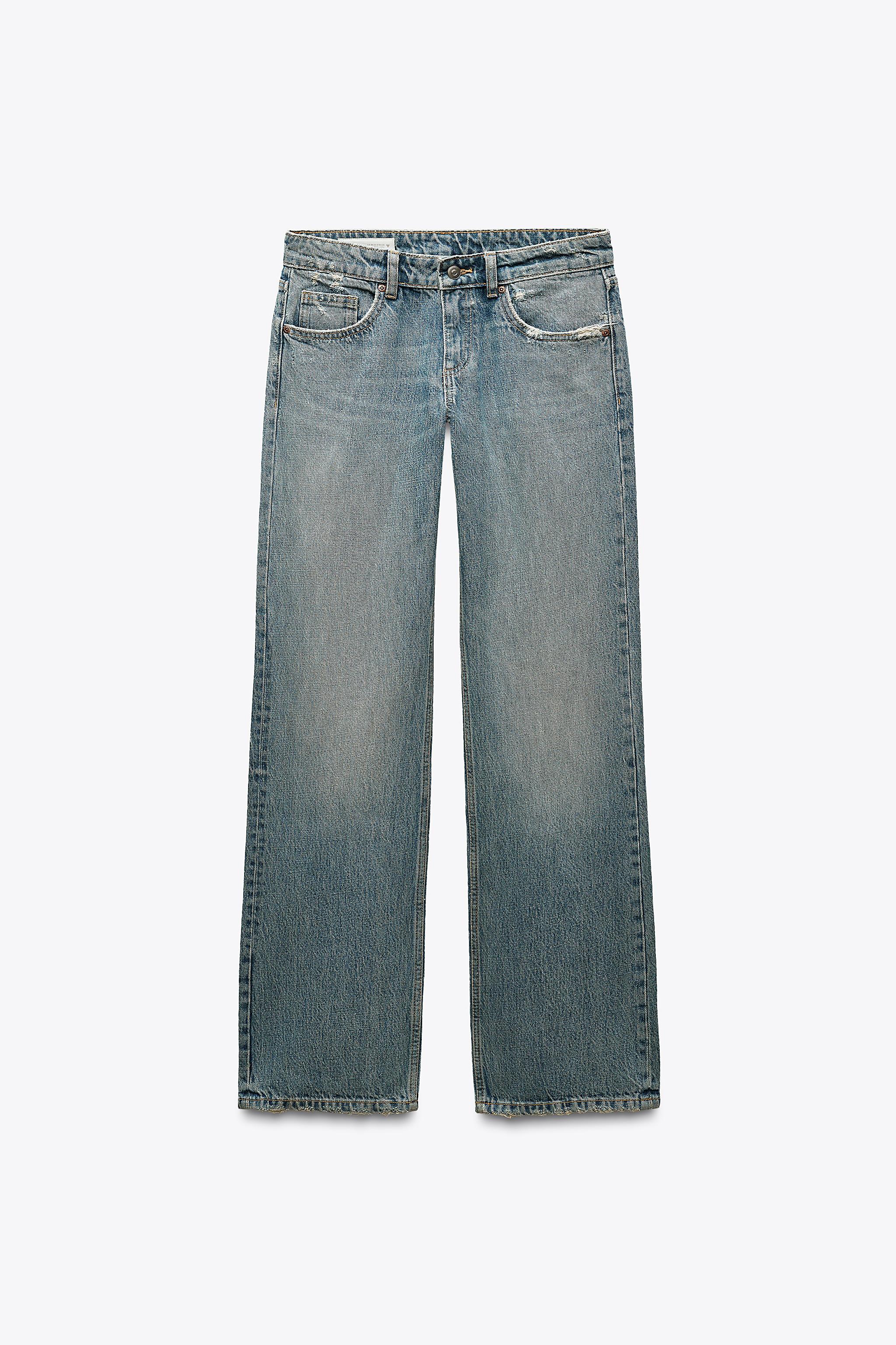 Wide leg low rise jeans