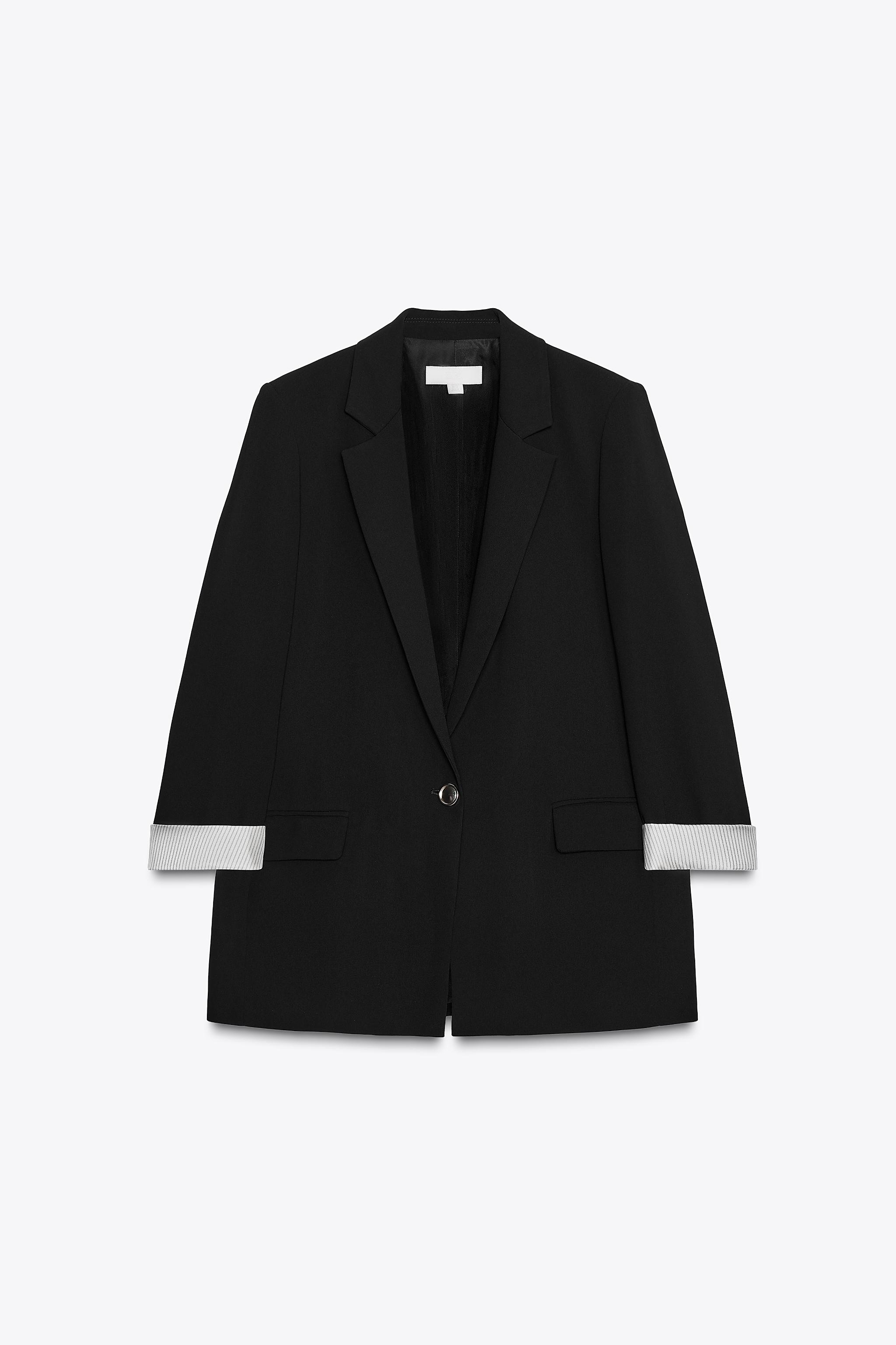 Blazer with printed cuff