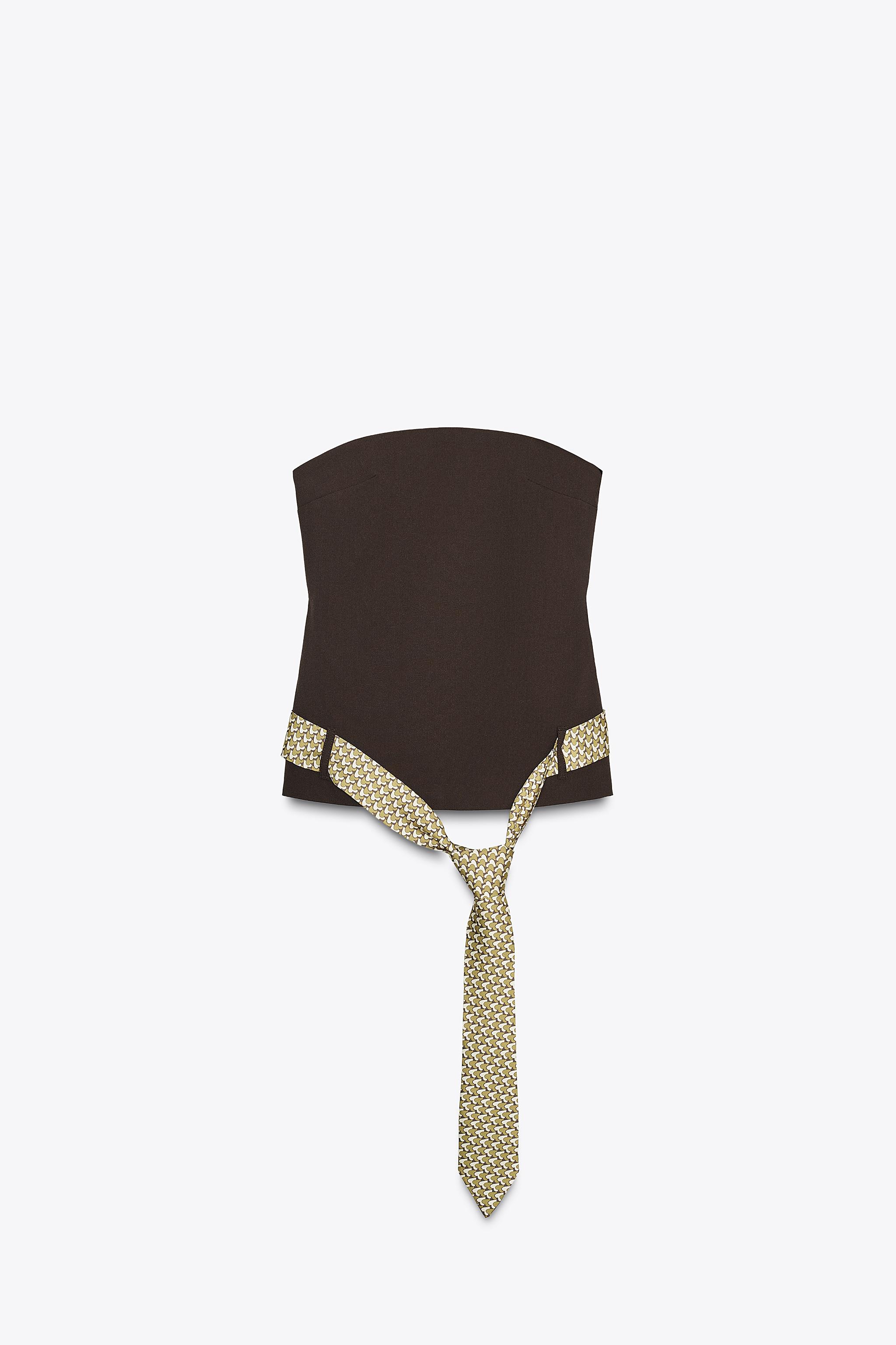 Strapless top with belt