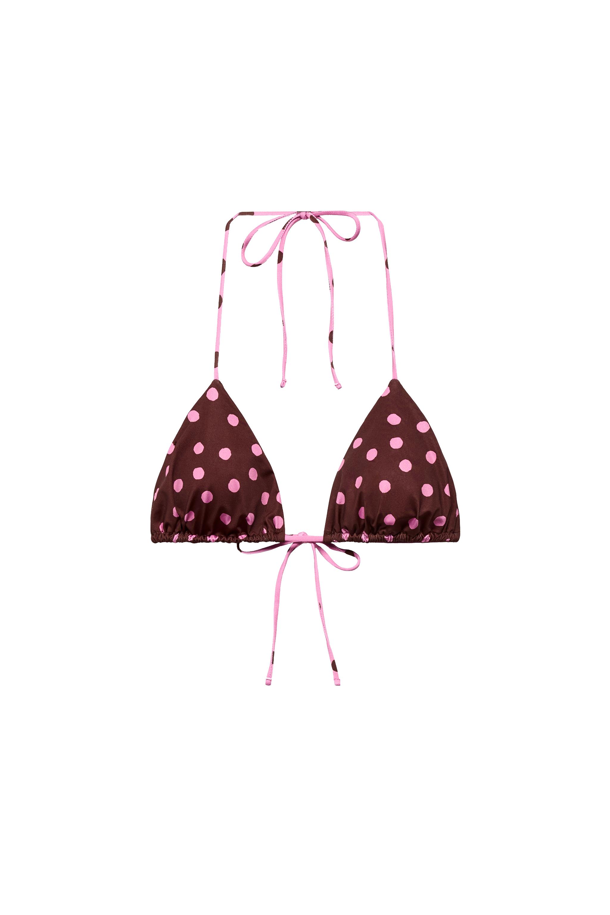 Polka Dot Triangle Bikini Top