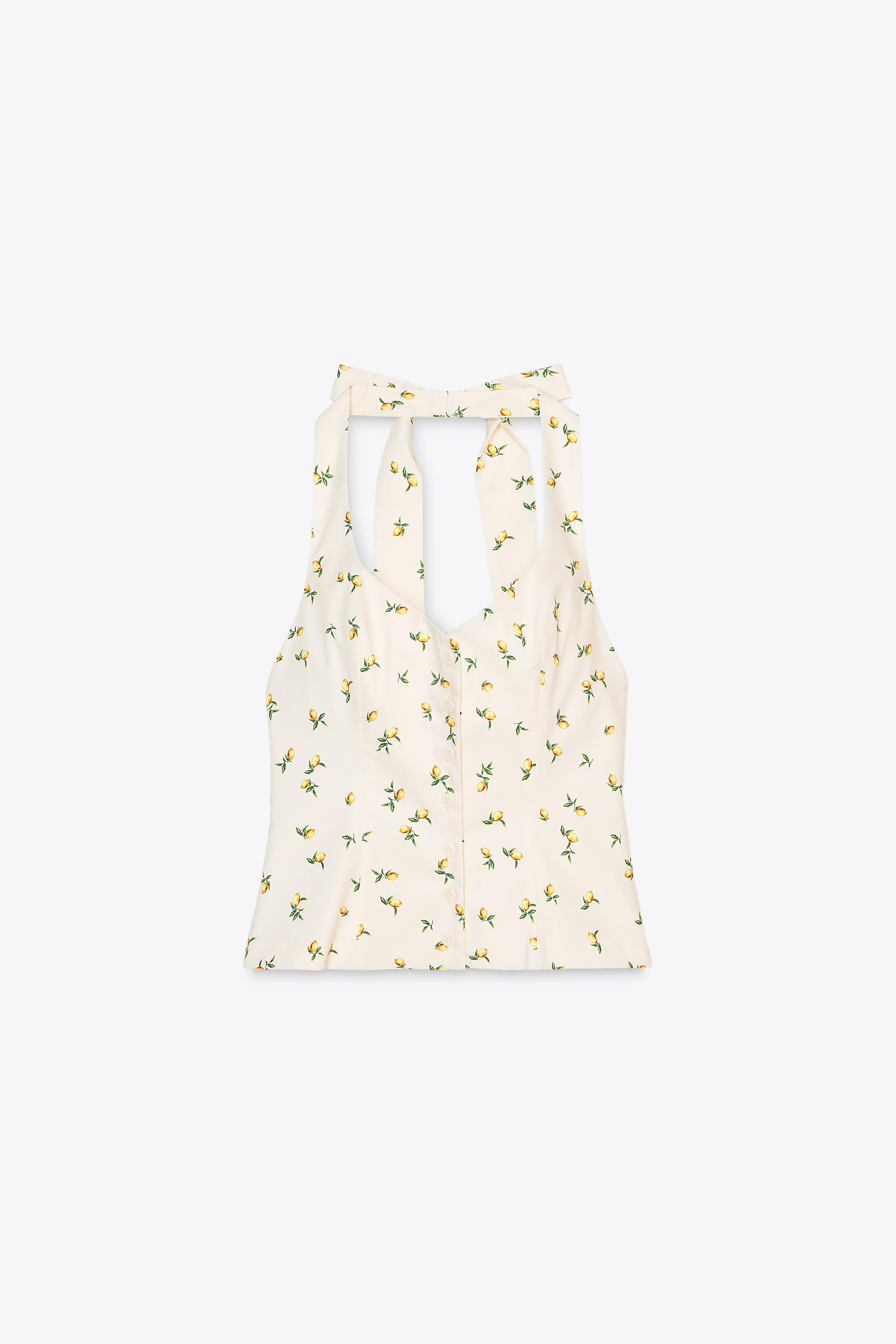 Halterneck lemon top