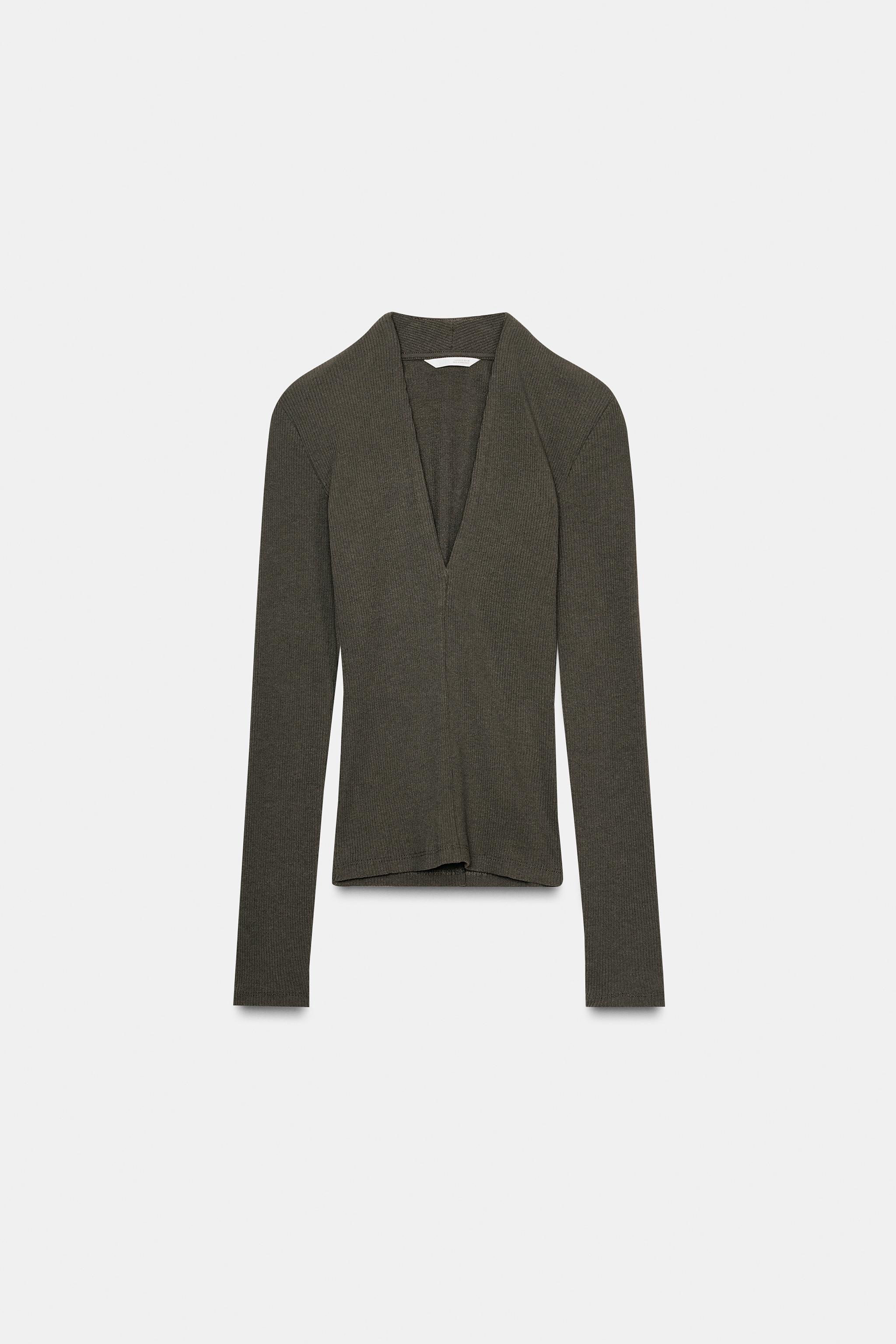 Rib v-neck top