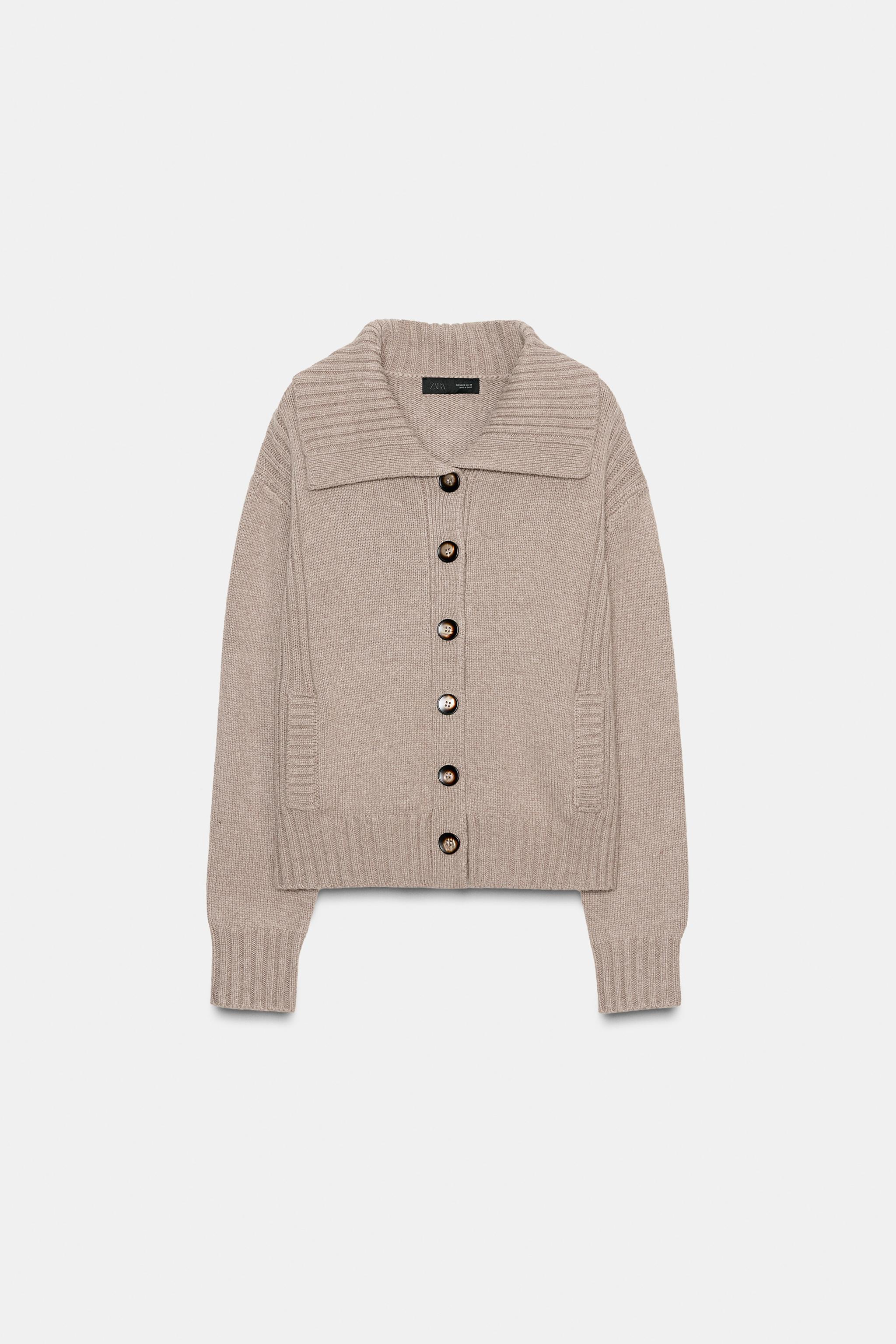 Rib-Trim Knitted Cardigan