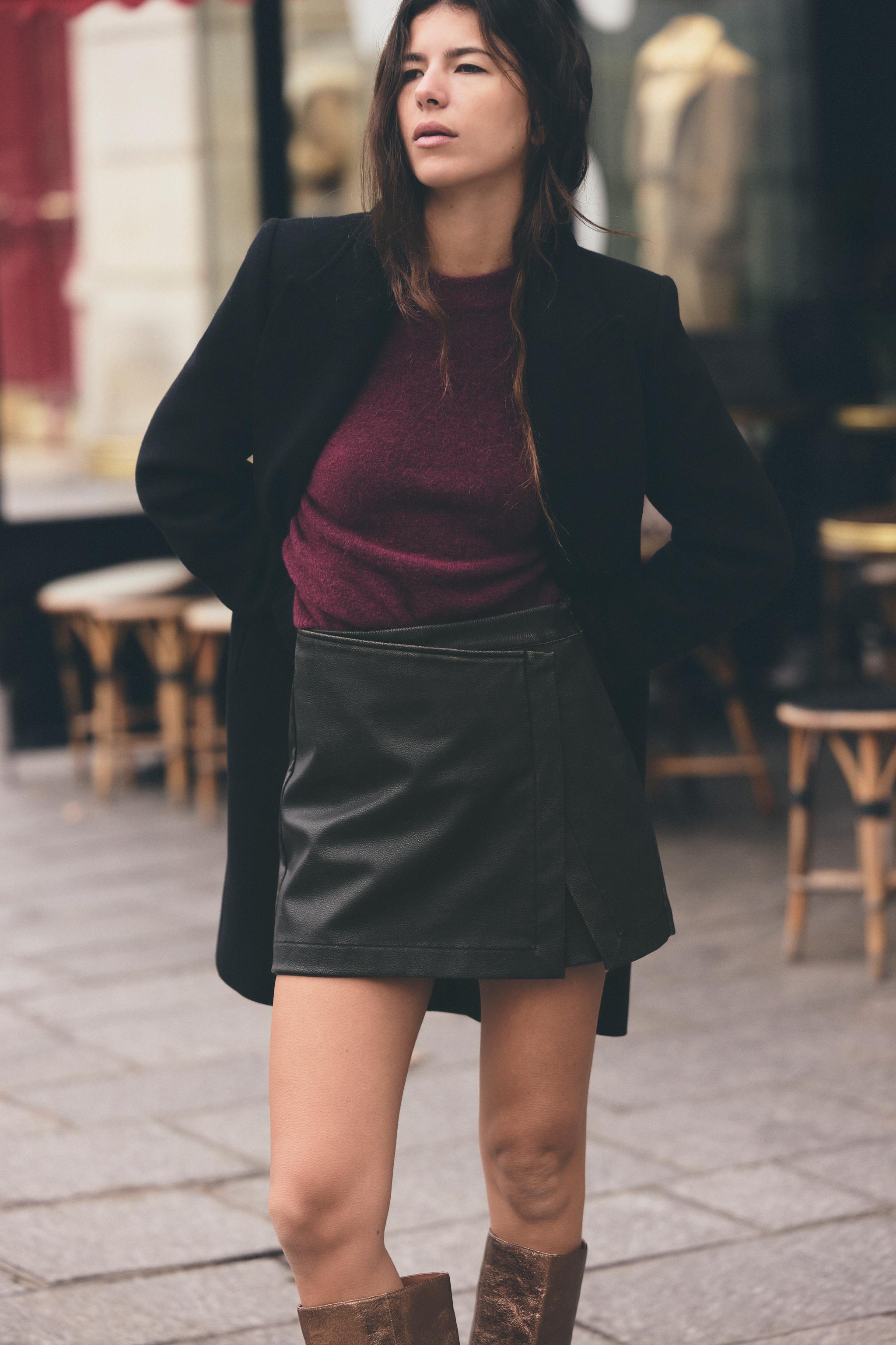 Telier Falda Pantalón Cruzada Efecto Piel de Zara