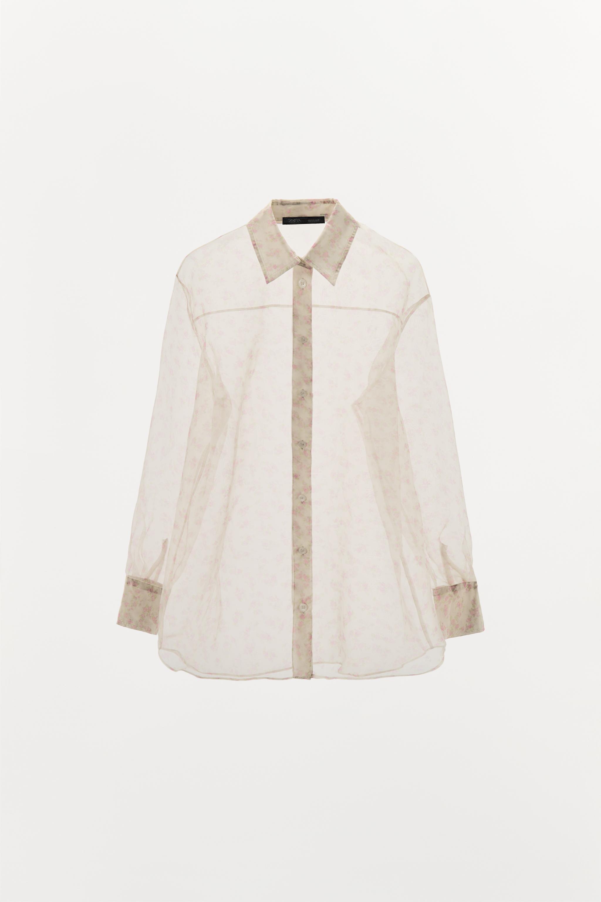 Floral organza shirt