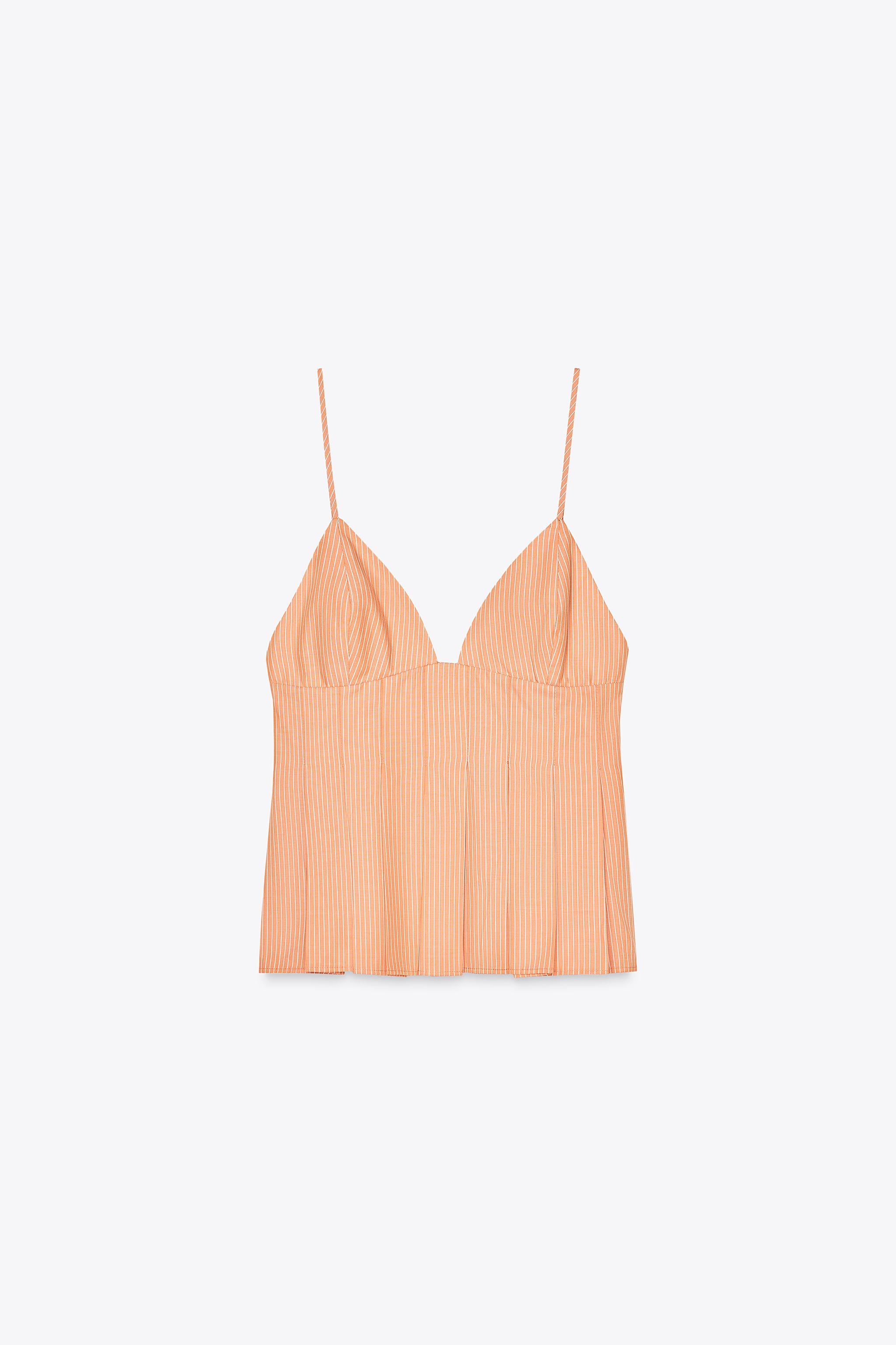 Striped poplin top