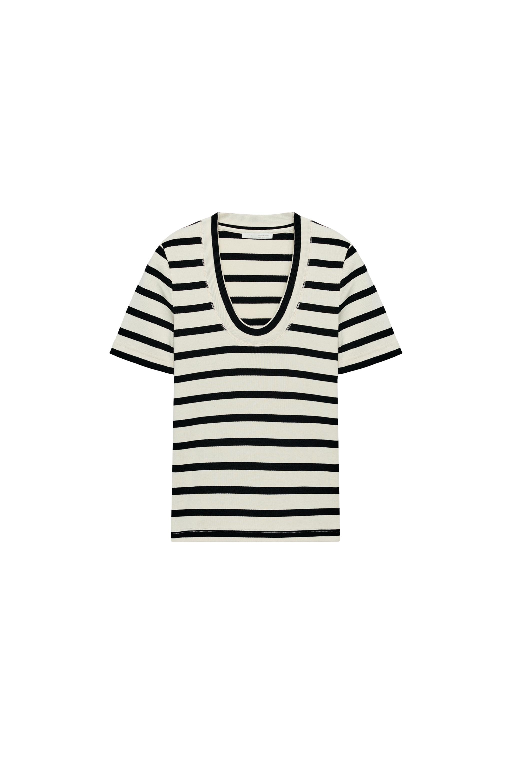 Rib round-neck t-shirt