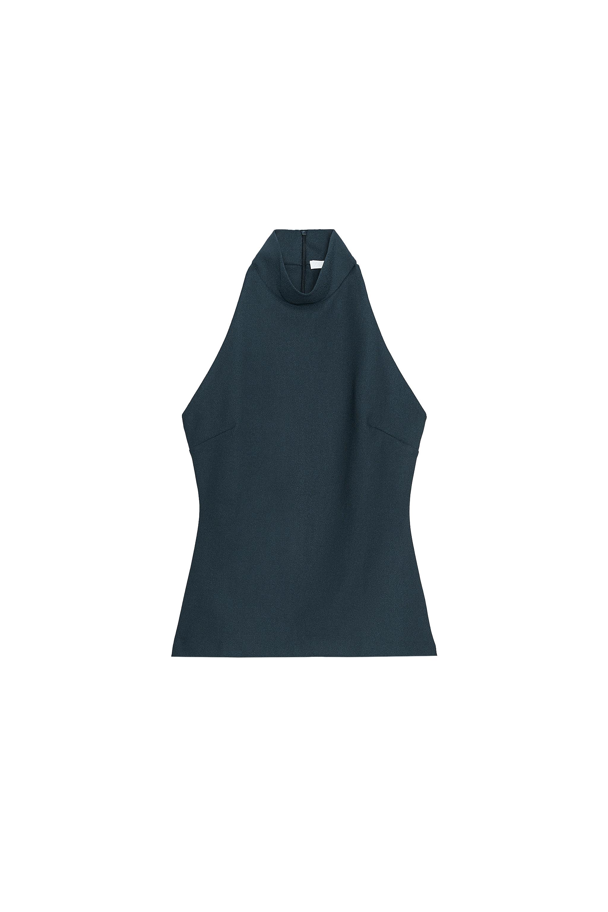 Halterneck crepe top
