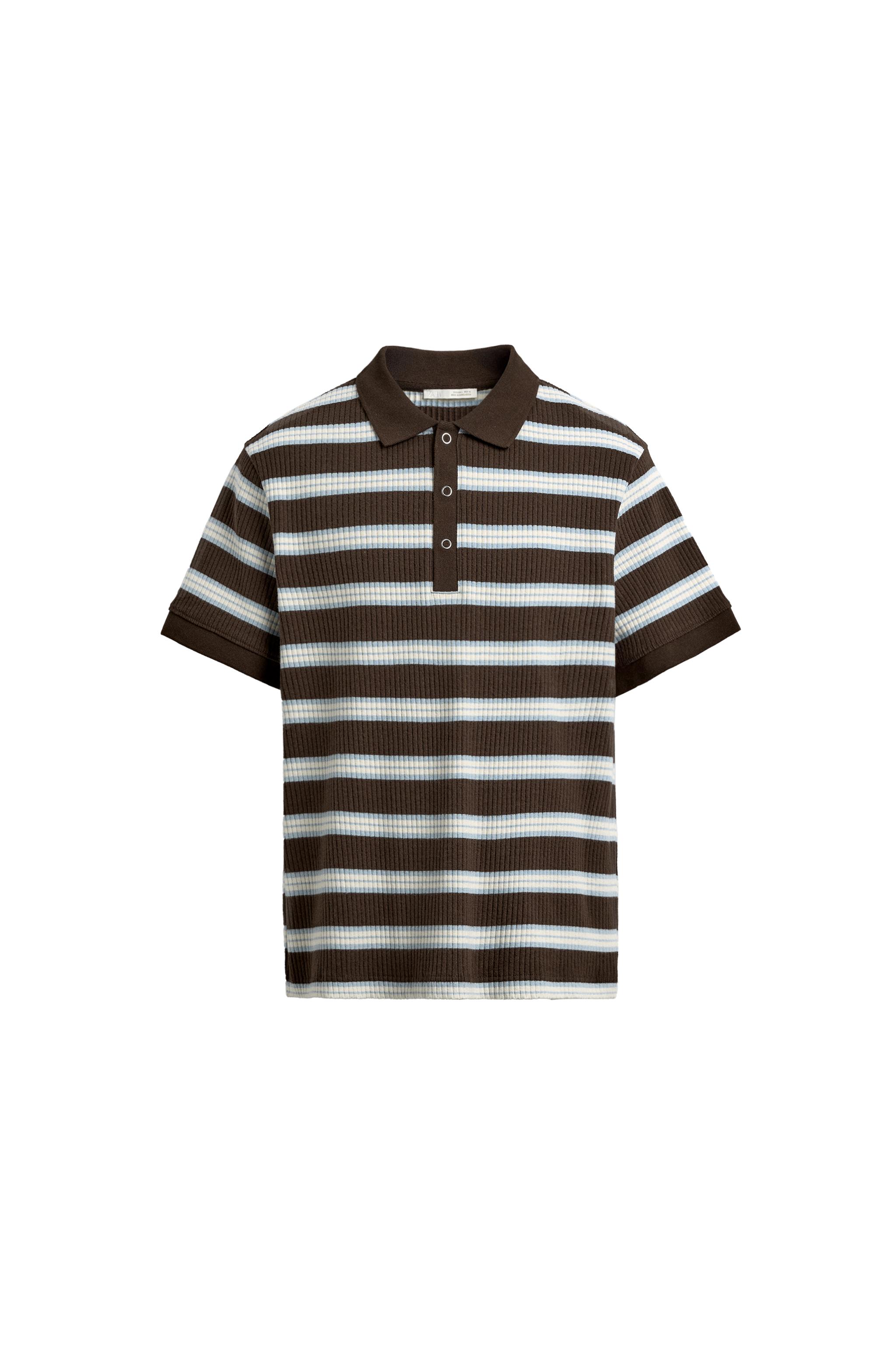 Polo with vertical texture