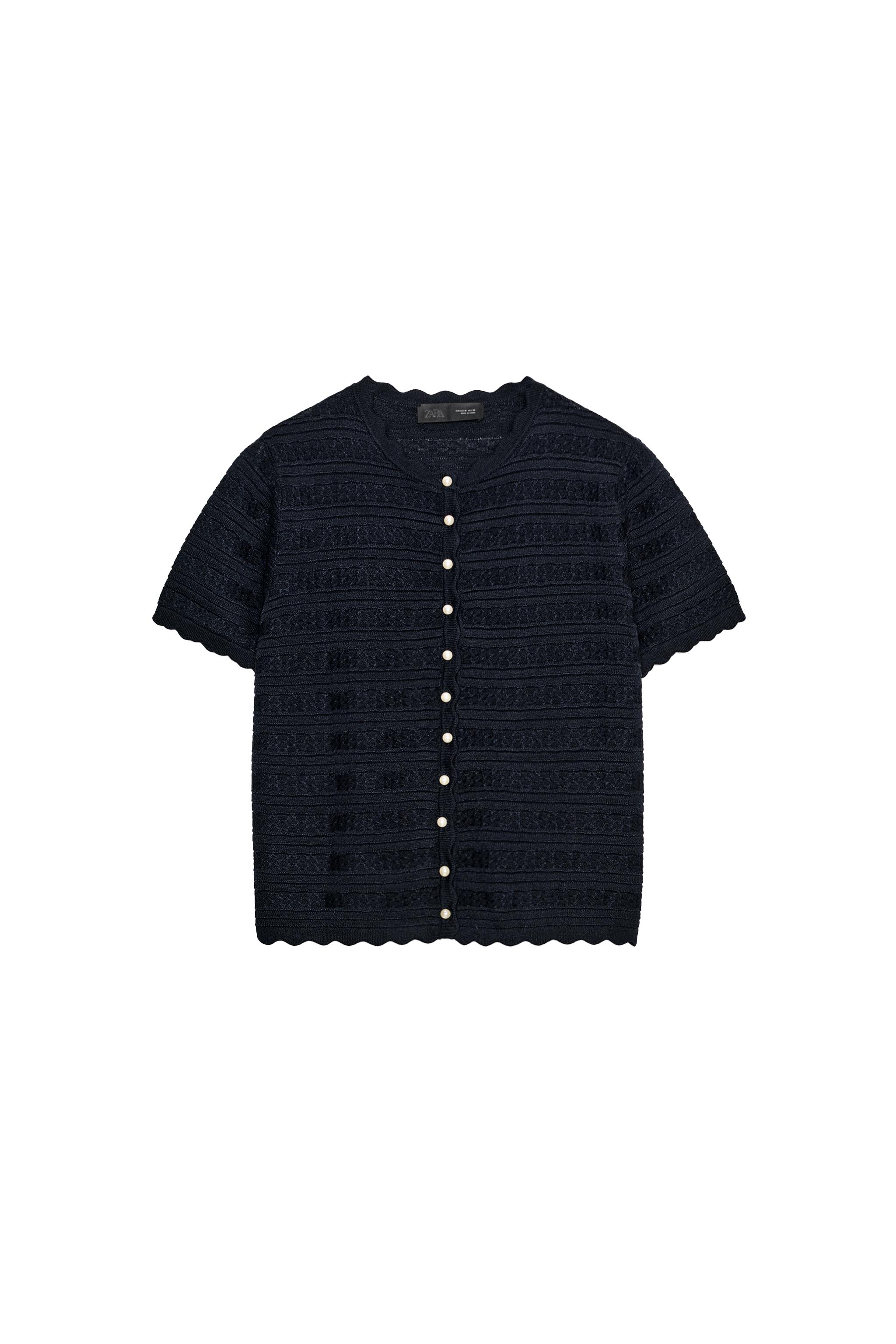 PEARL BUTTON CARDIGAN – Zara