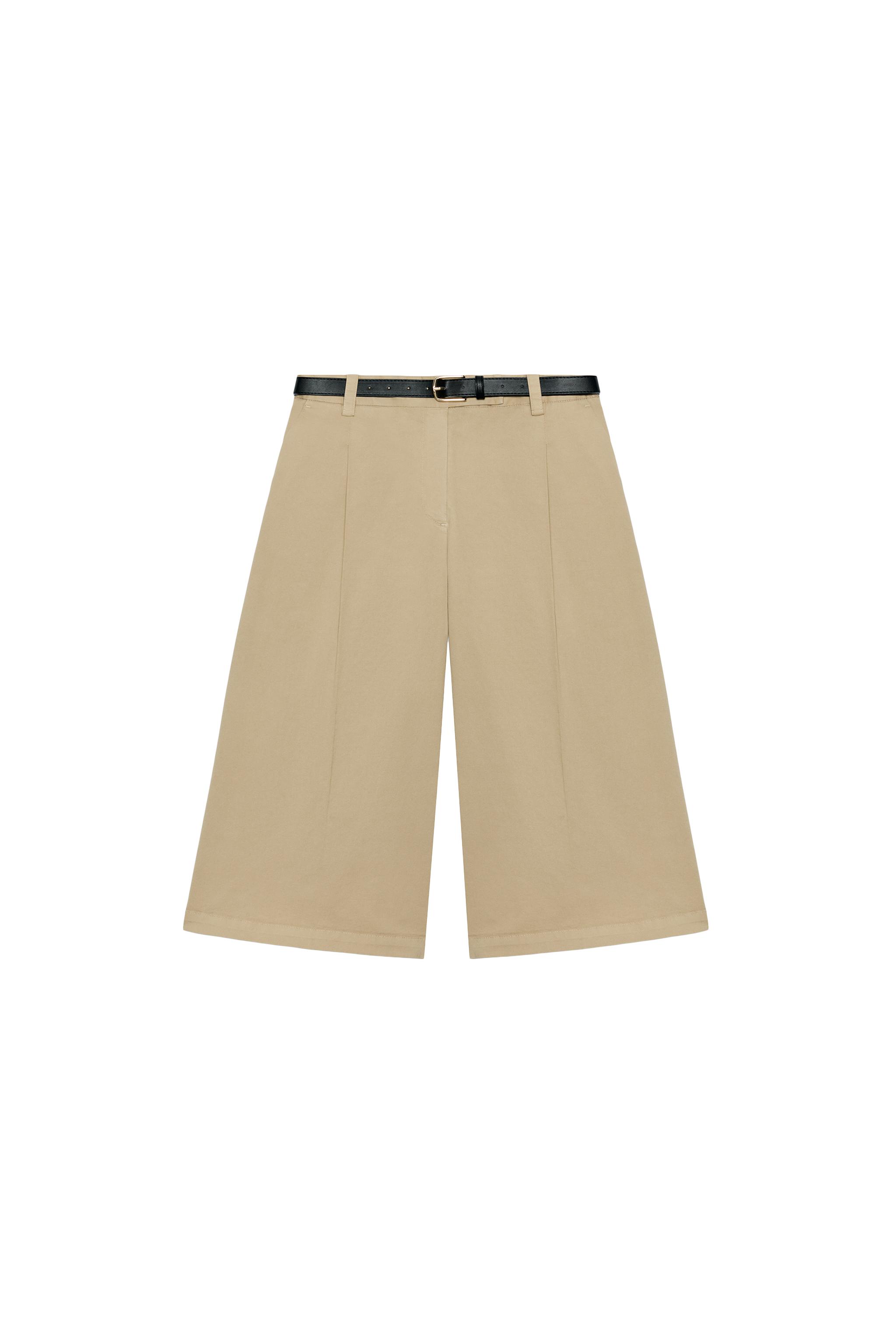 Belted Long Bermuda Shorts