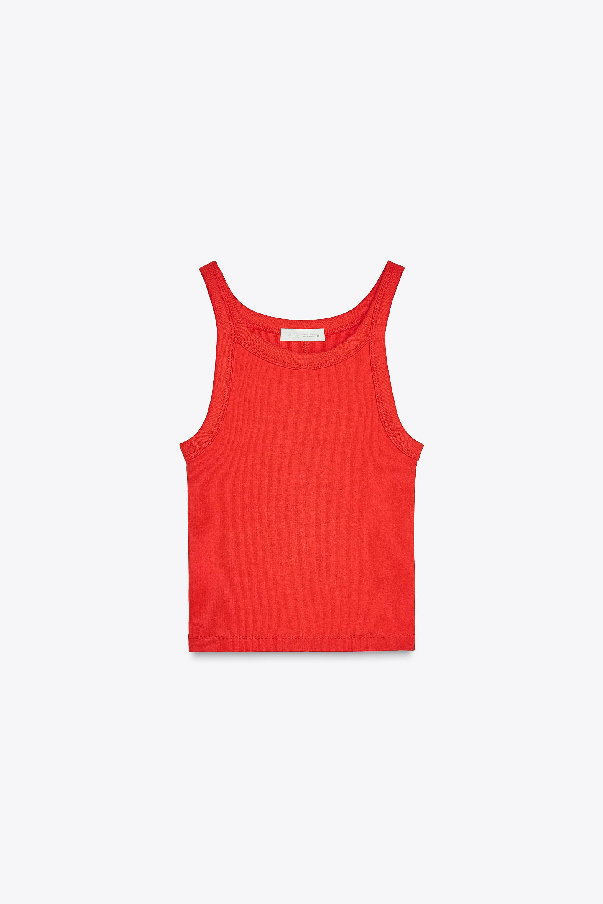 Cropped ribbed top