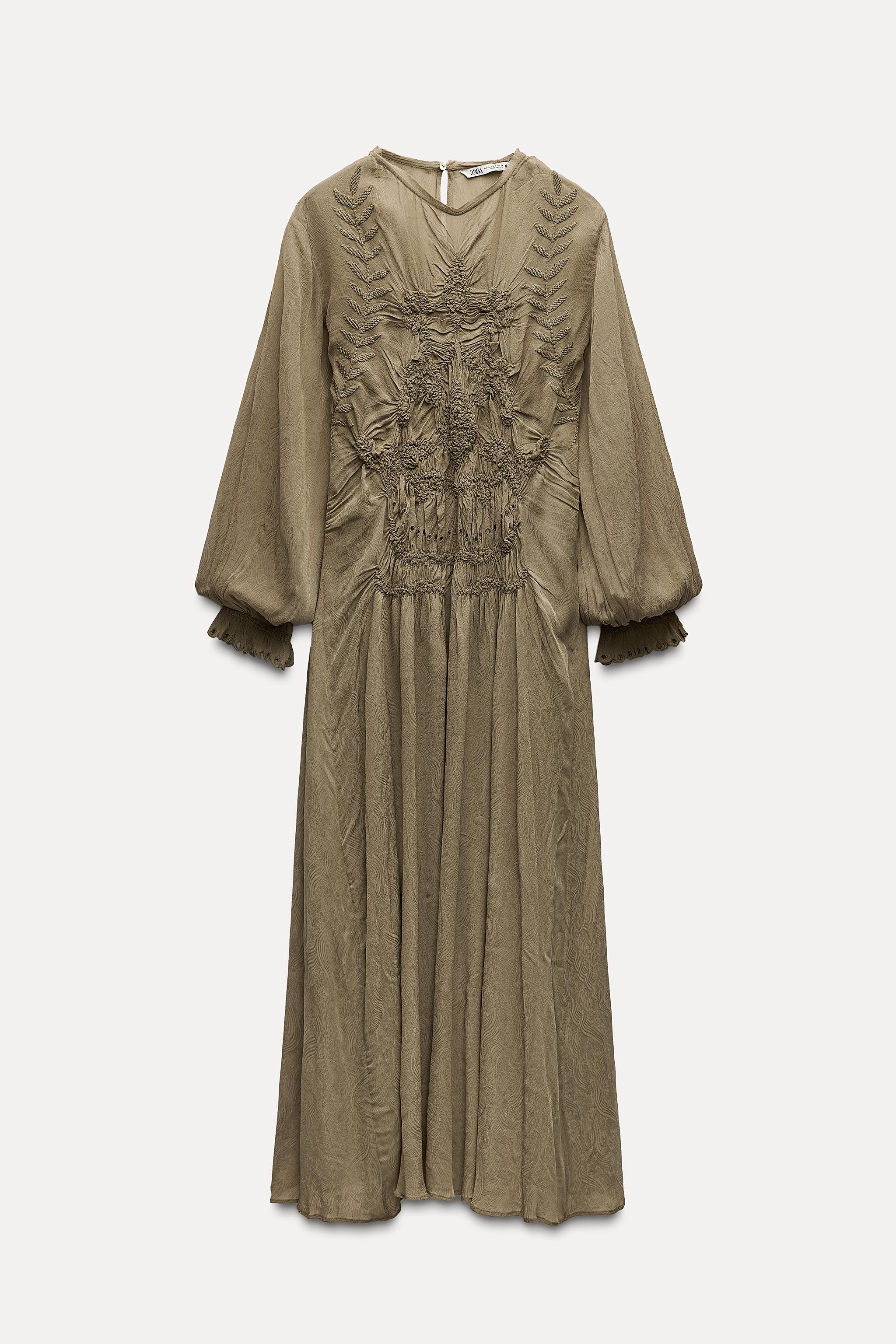 Telier Vestido Bordado Jacquard Zw Collection de Zara