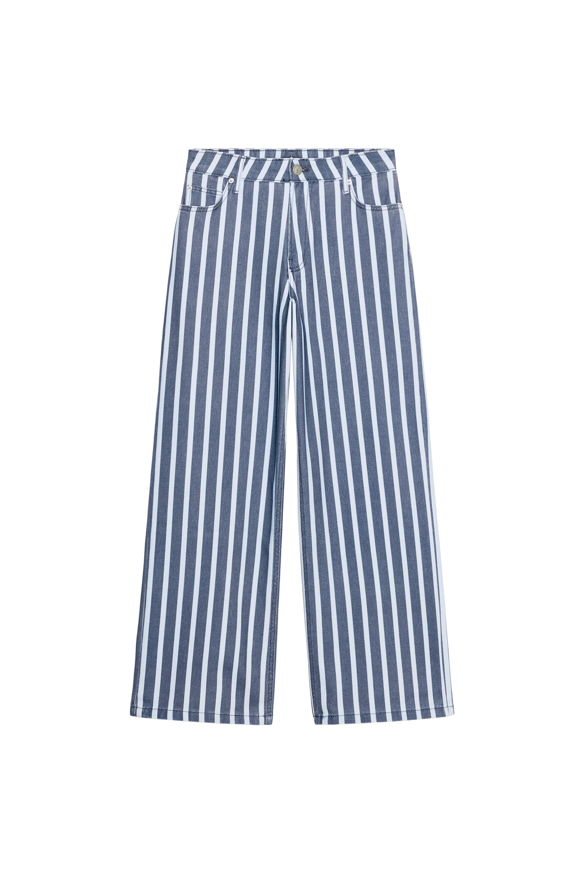 Striped loose-fit jeans