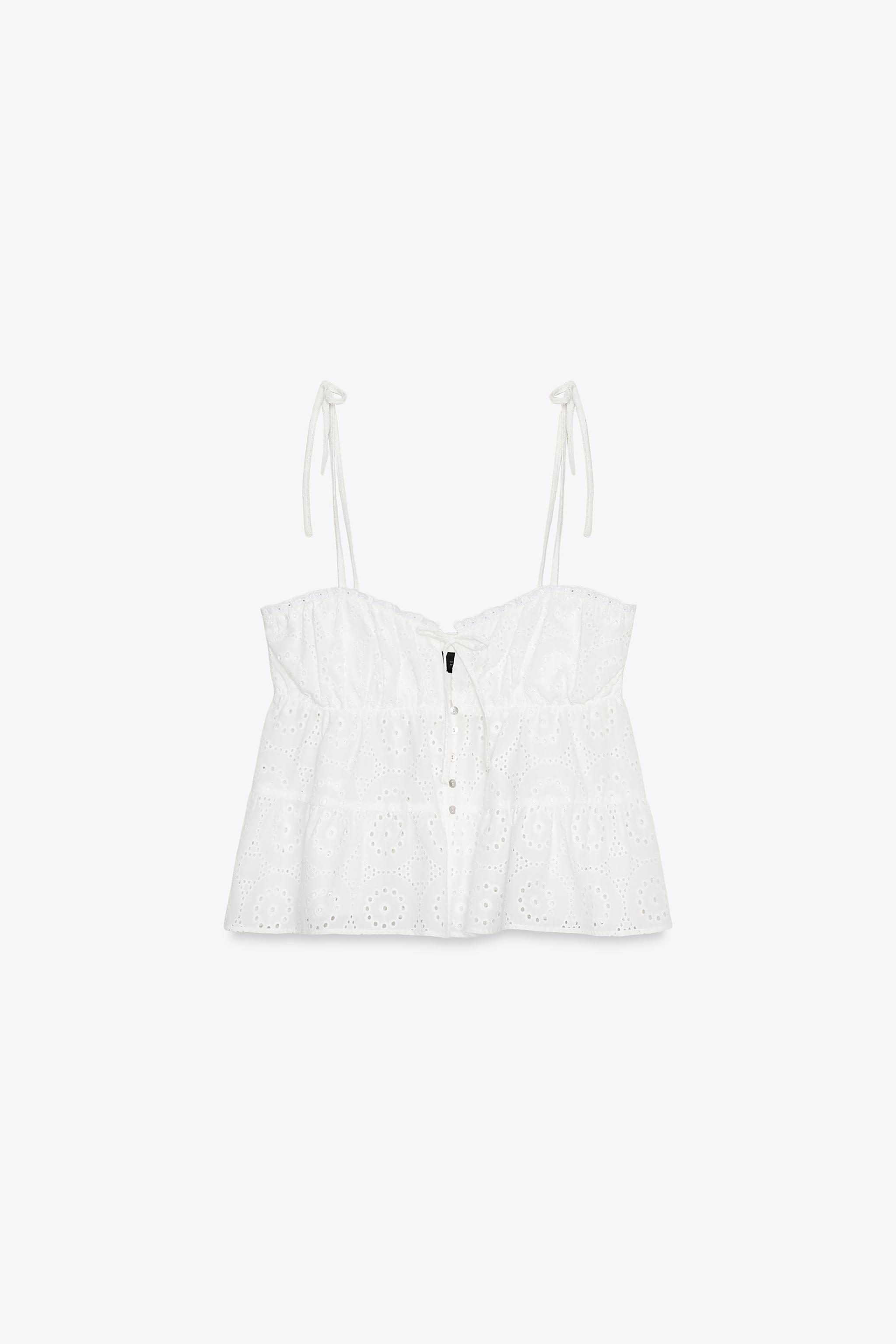 Embroidered Eyelet Top