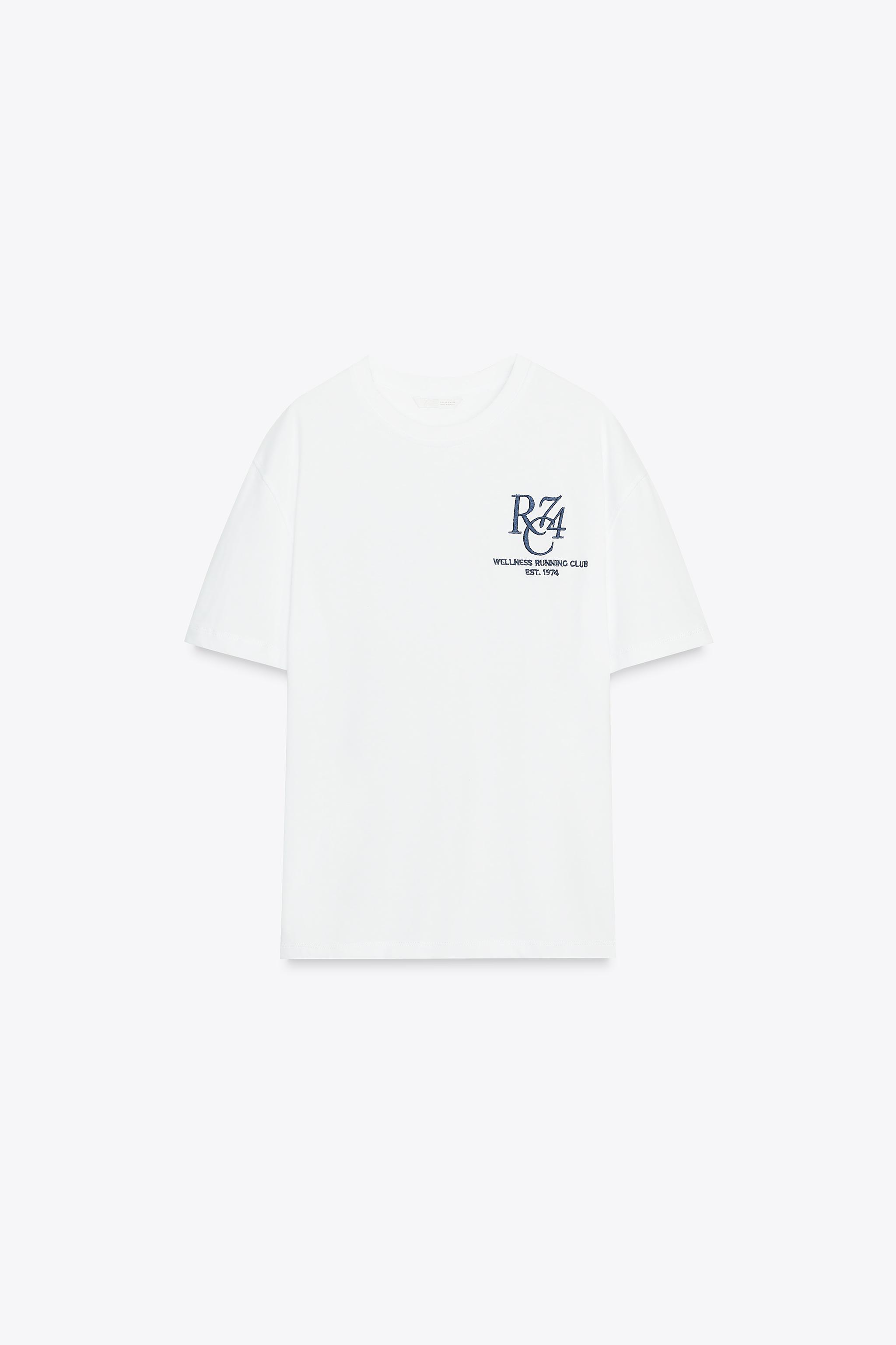 Embroidered text T-shirt