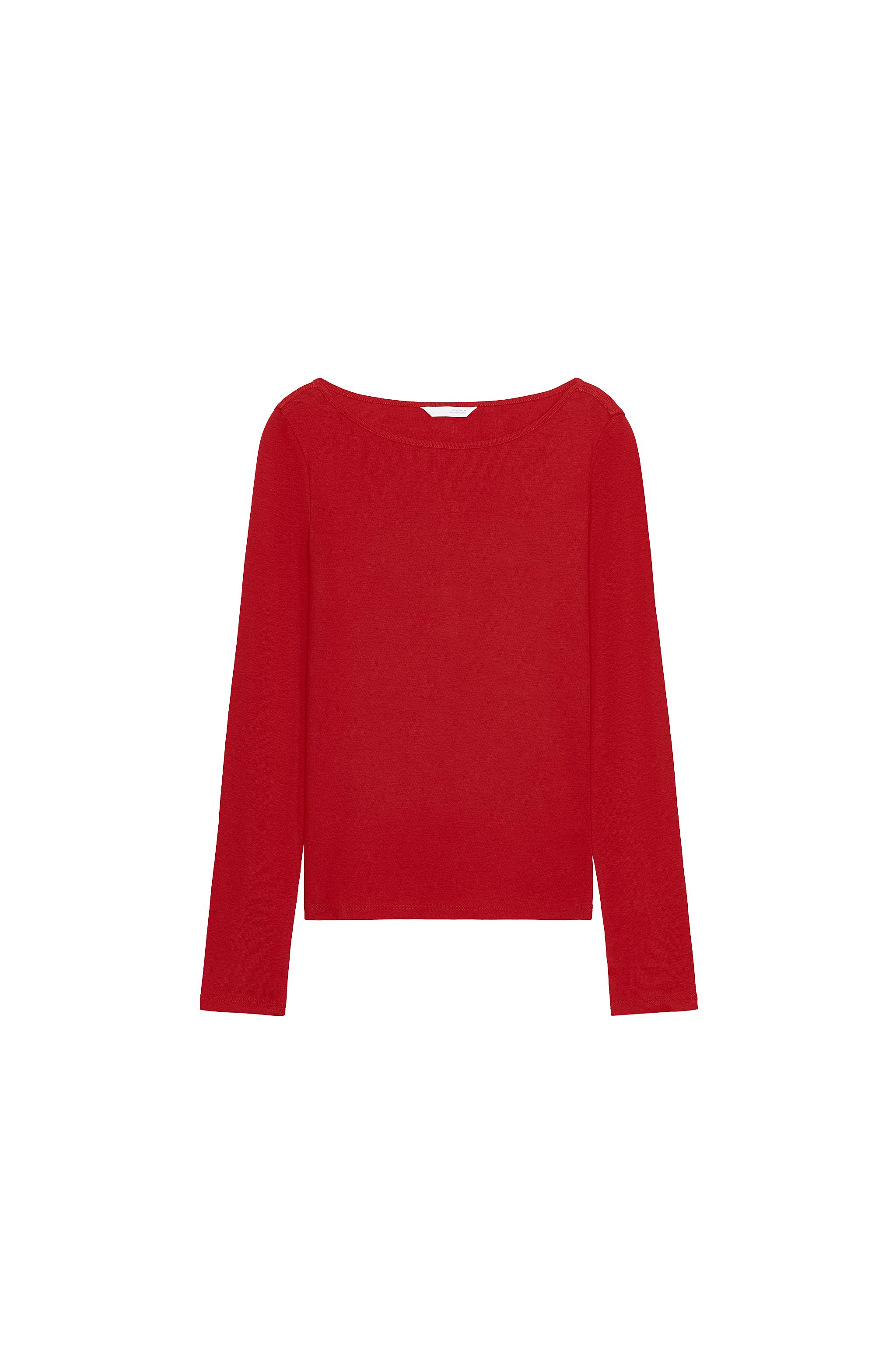 Boat neck cotton t-shirt