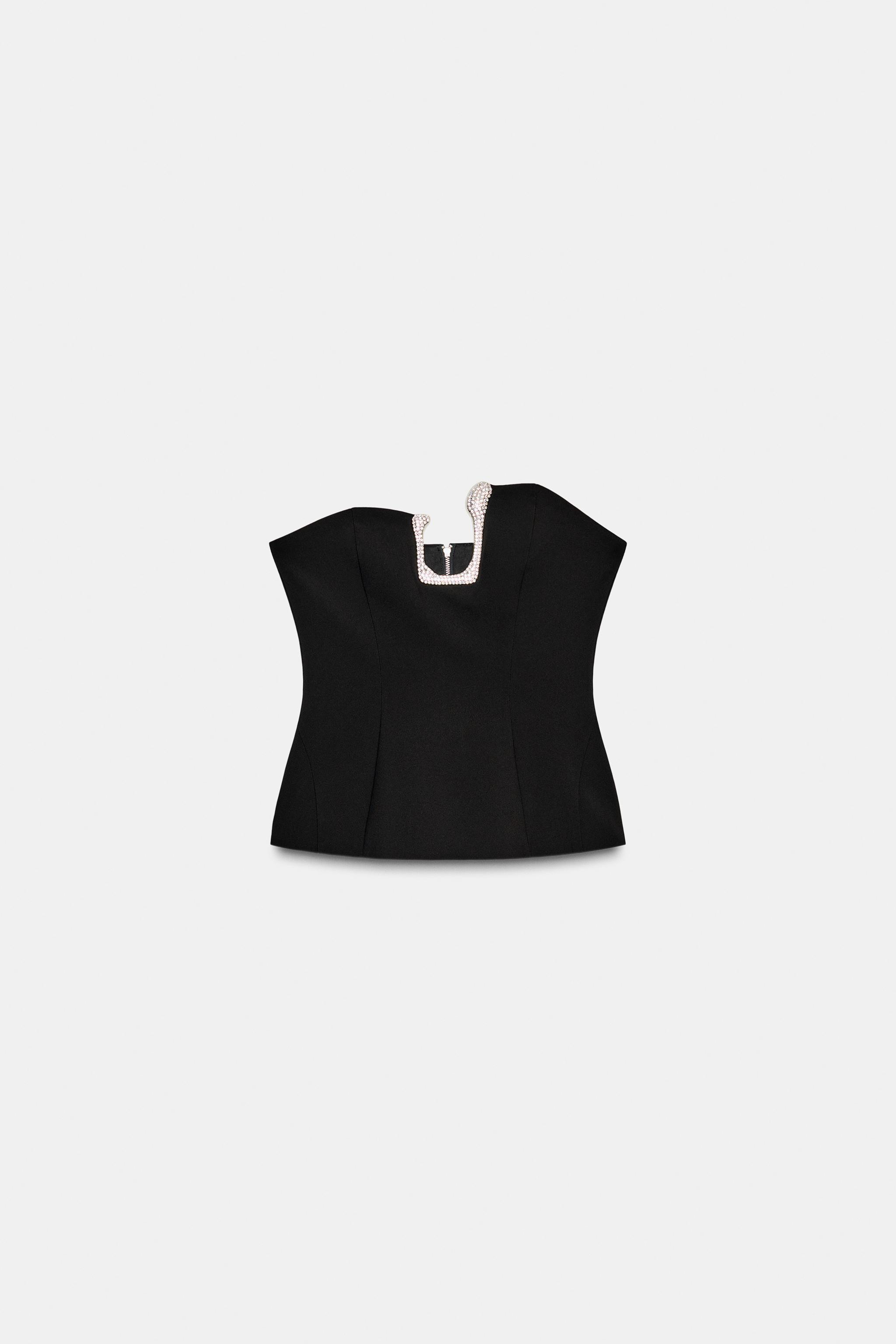 Strapless glitter top