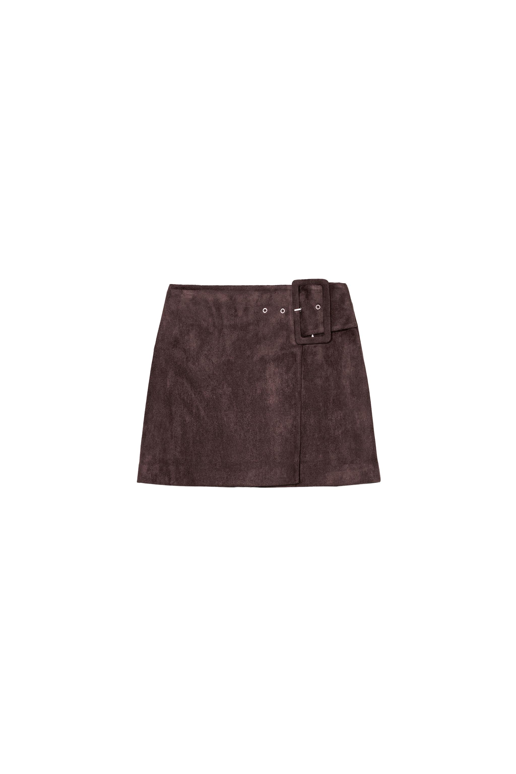 Suede-Effect Miniskirt