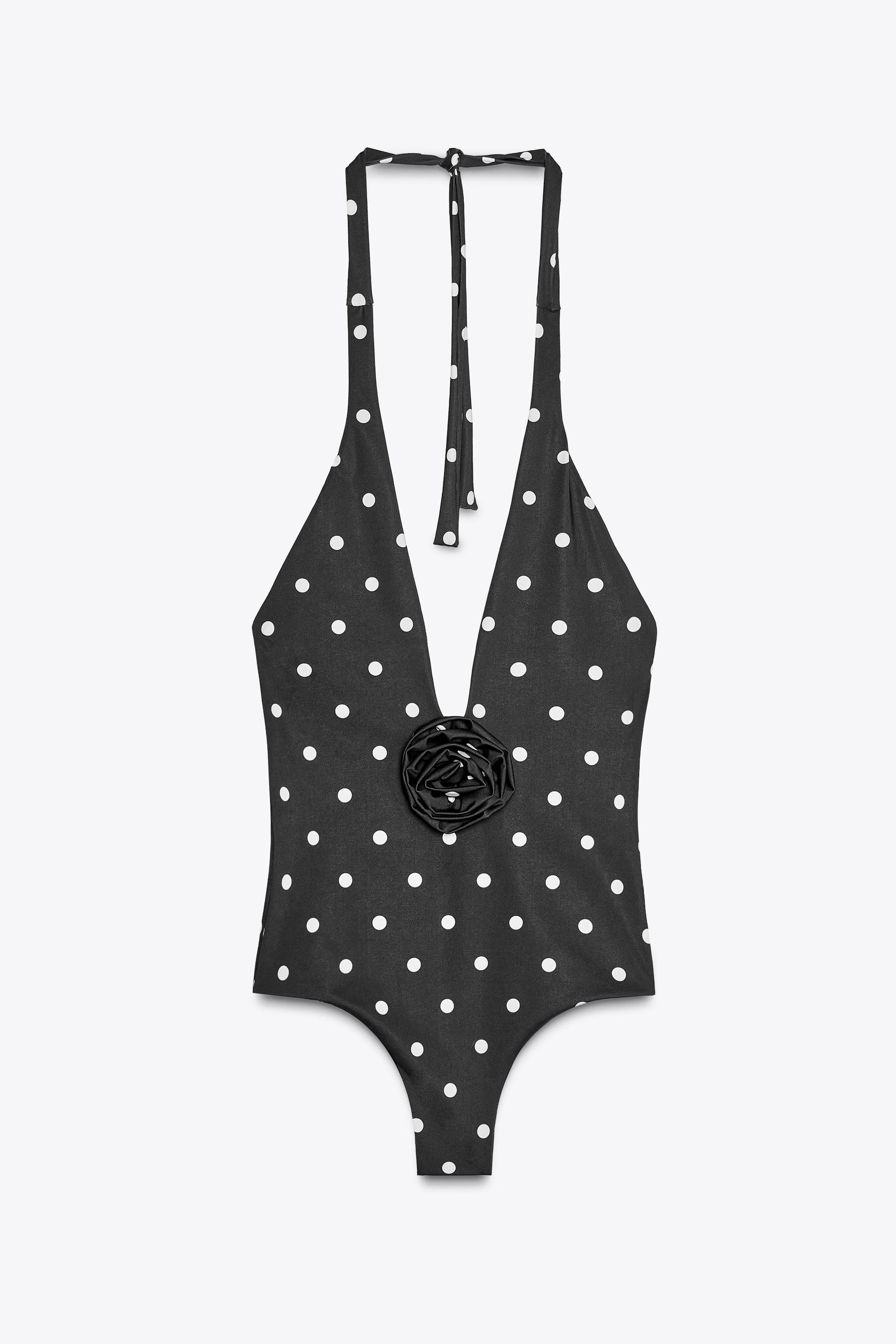 Polka dot halterneck swimsuit