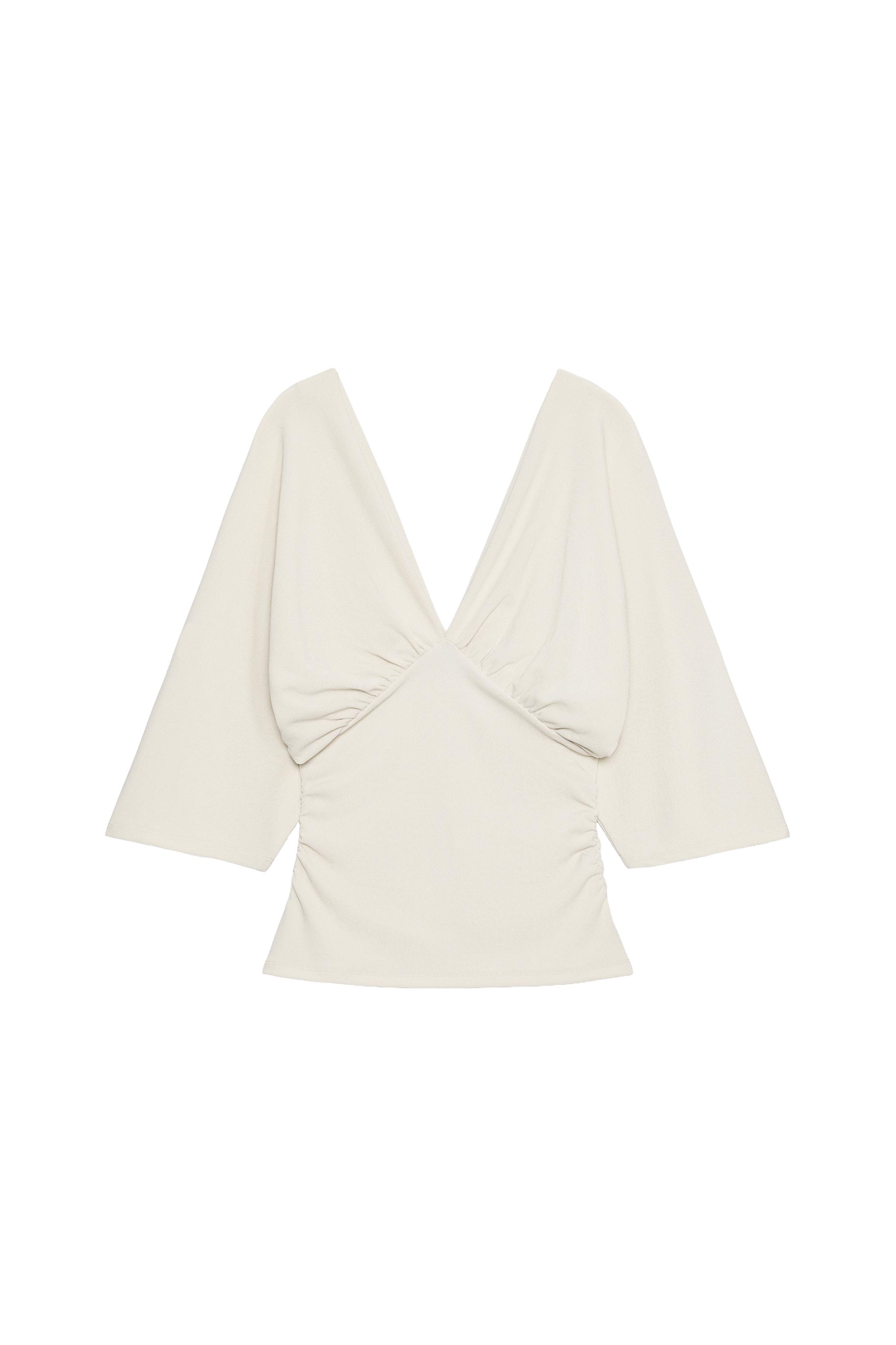 V-neck textured top