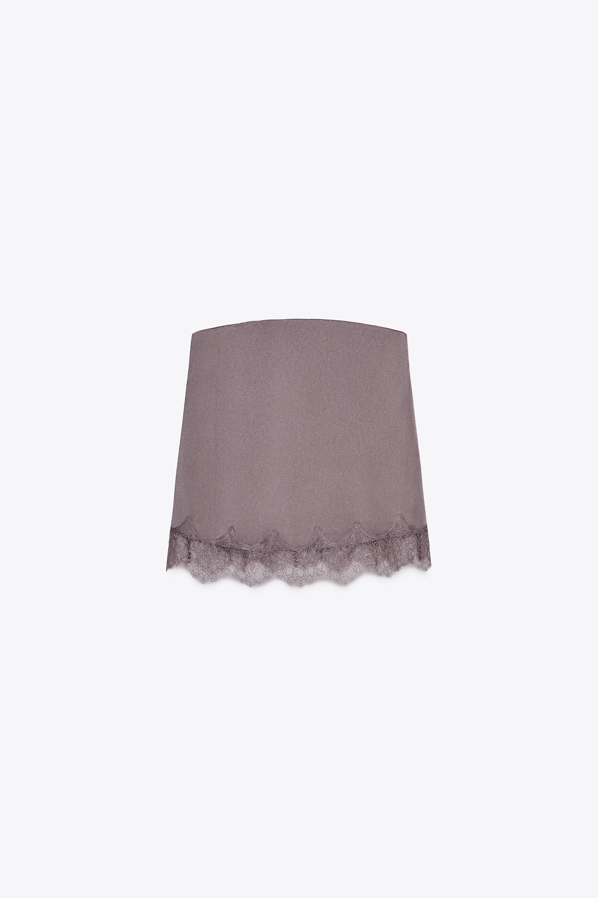 Satin top with lace