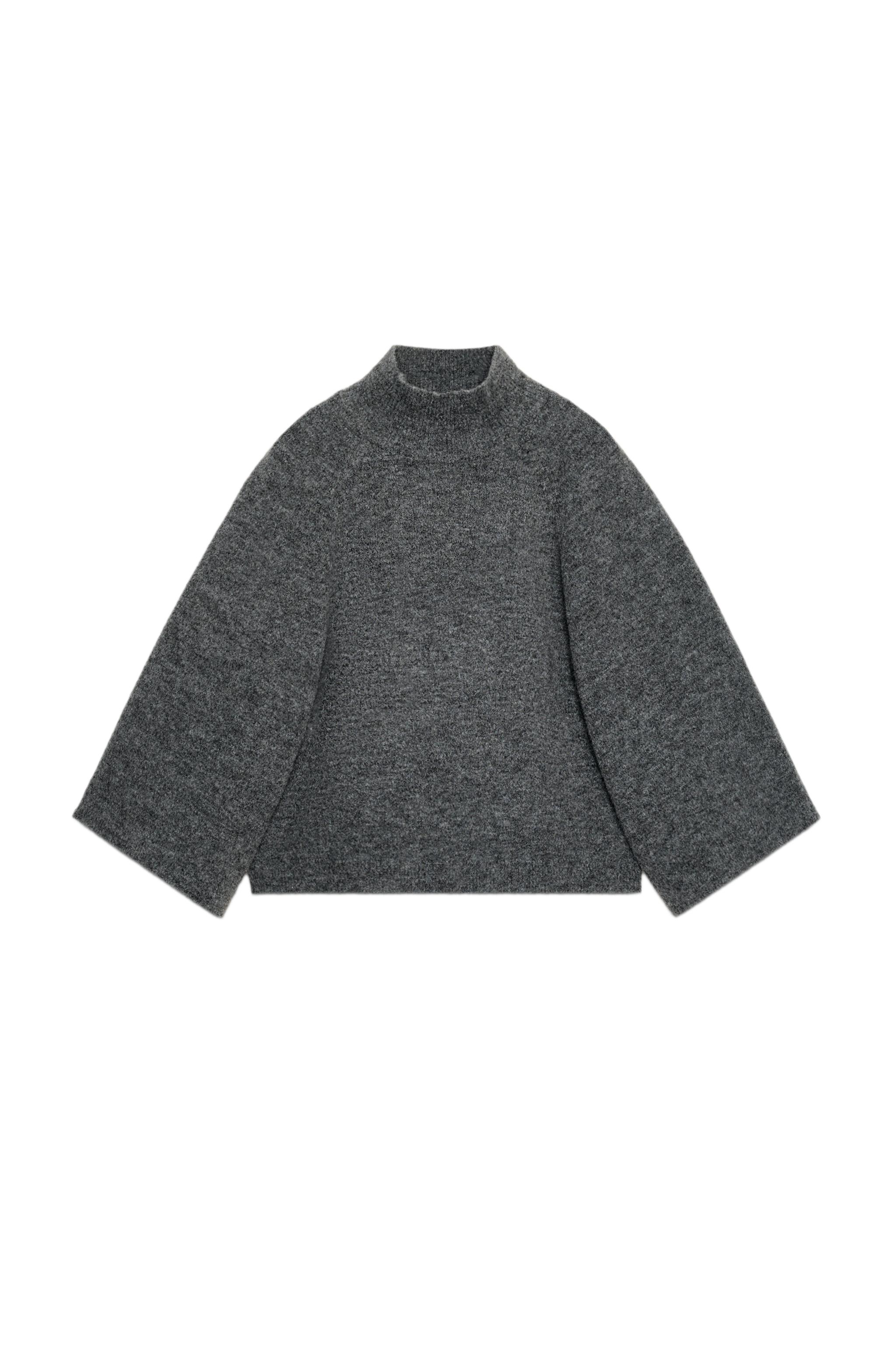 Wide-Sleeve Knitted Sweater