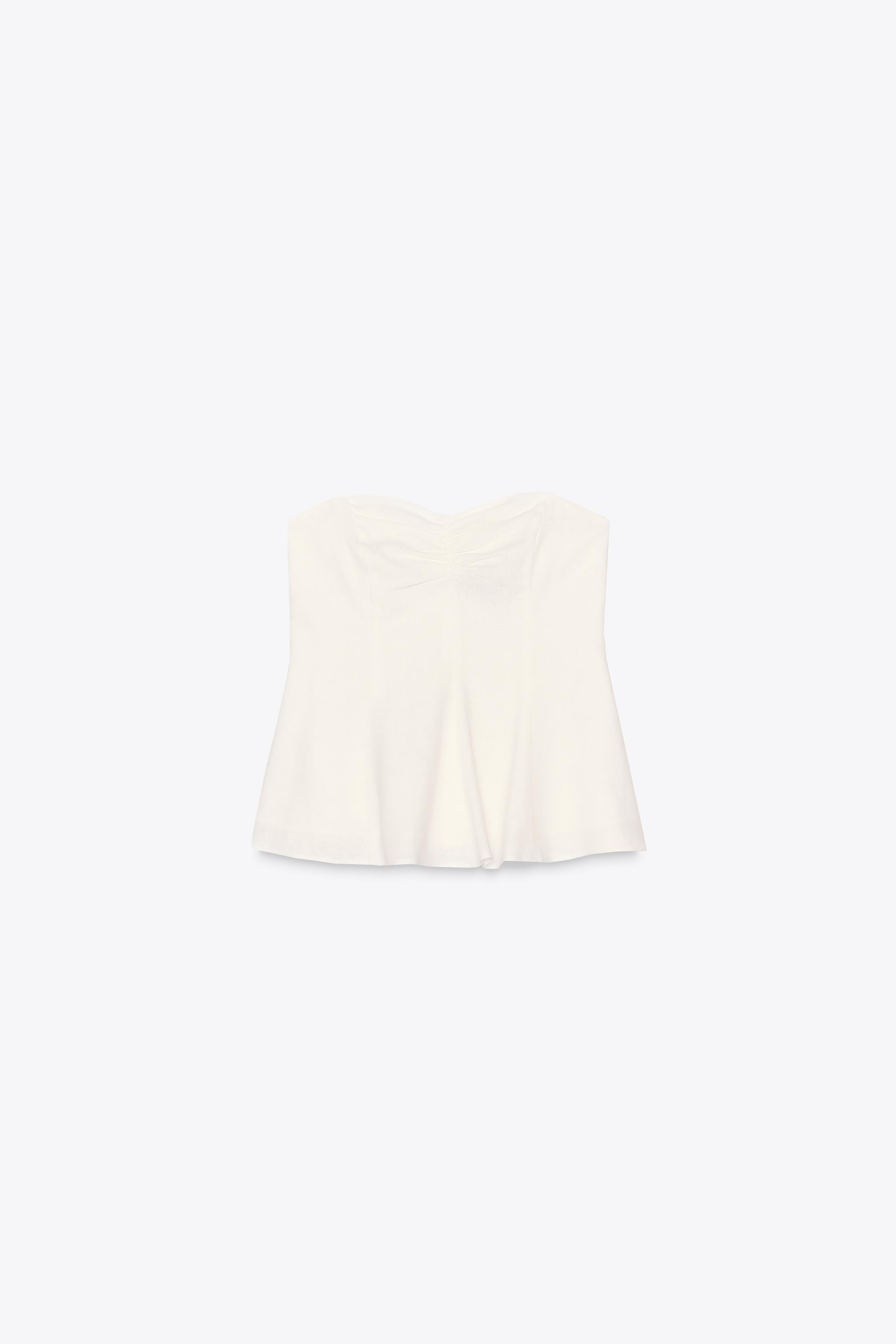 Strapless linen top