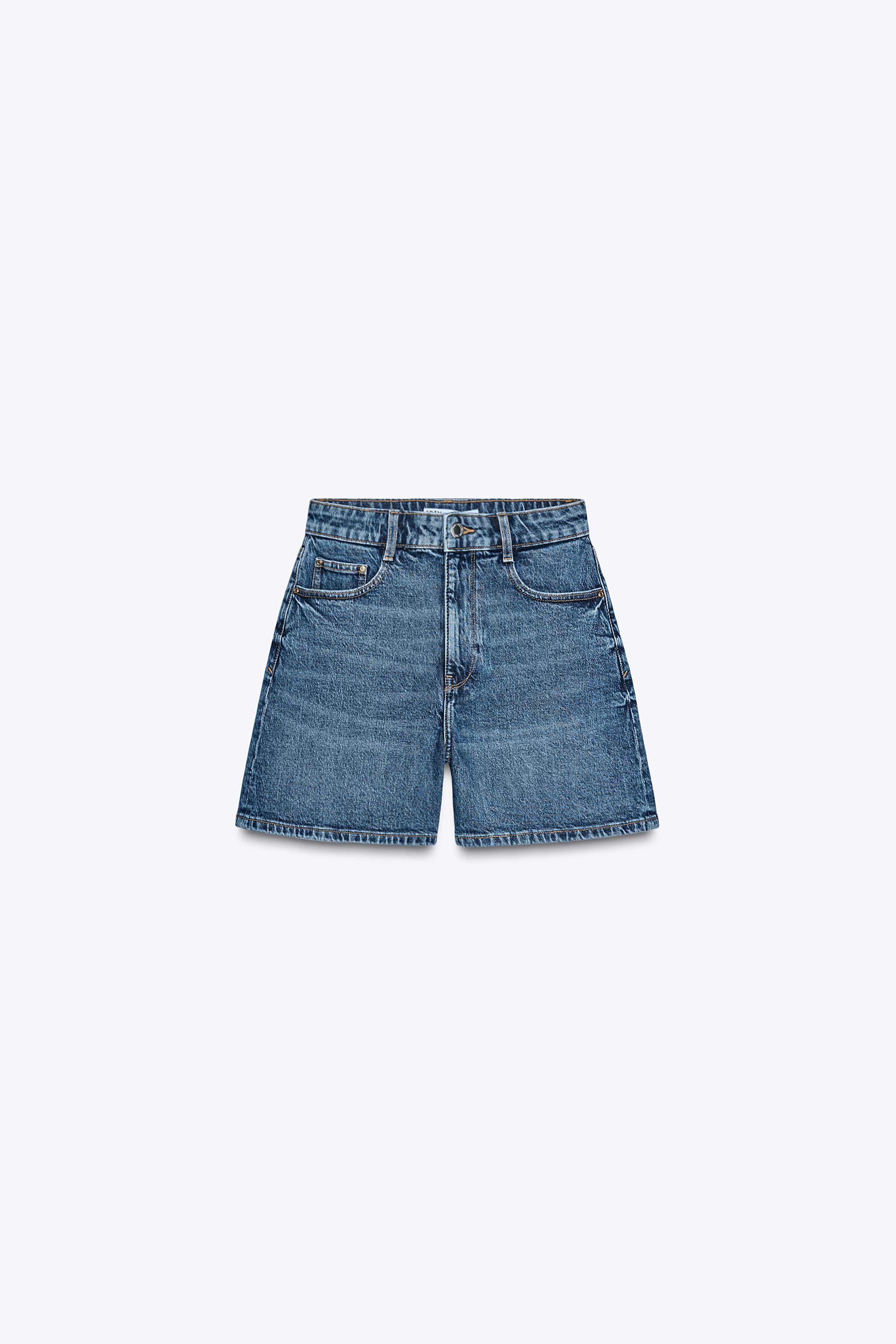 Mom-fit high-waist shorts