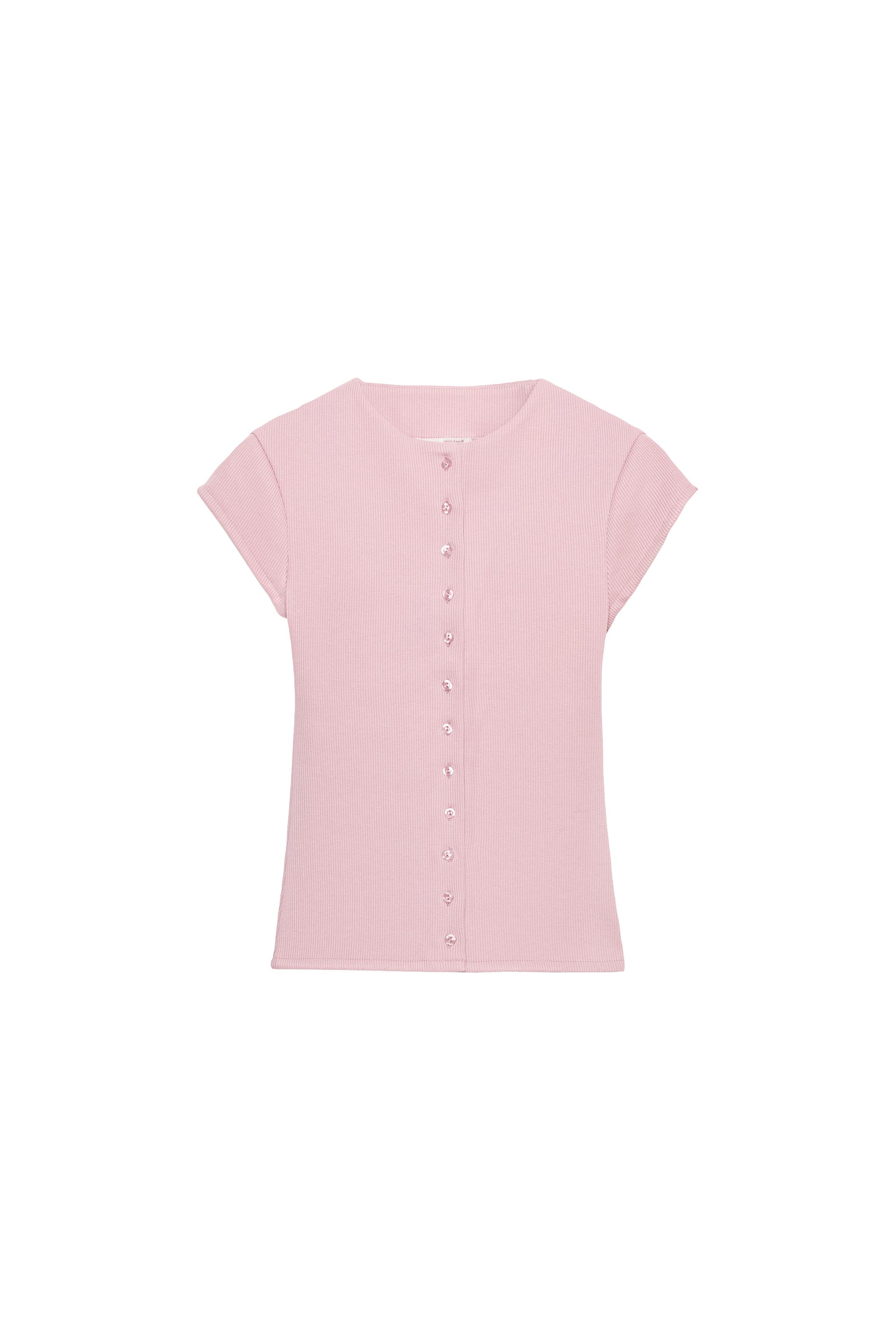 Rib T-shirt with buttons
